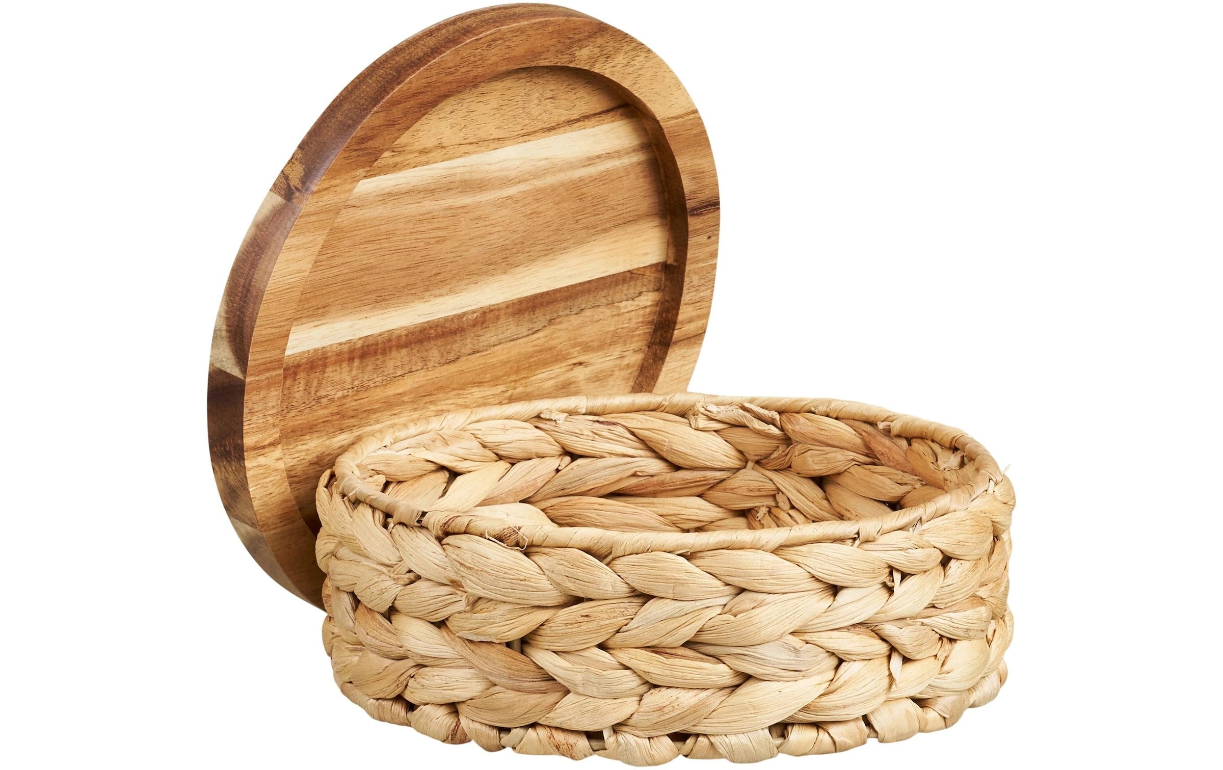 House Nordic Aufbewahrungsbox »Botofte, Wasserhyazinthe, 3er-Set« Aufbewahrungskörbe mit Holzdeckel im 3er-Set