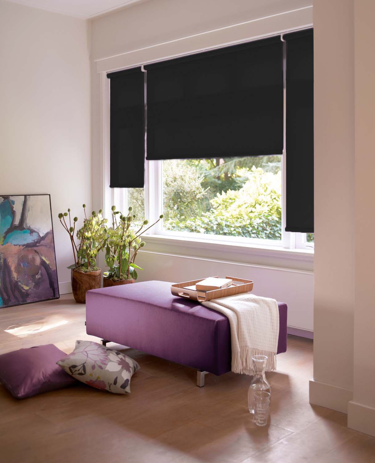 sunlines Store électrique »Akkurollo Upcycling  appgesteuert, blickdicht, Sunlines« Opaque Aucun perçage requis commandé par application via Bluetooth