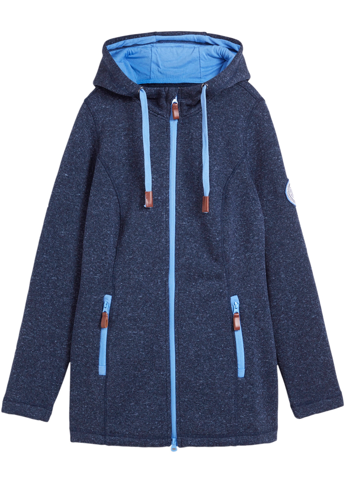 bonprix Strickfleecejacke 1 Stk. tlg. mit Kapuze bequeme Passform, mit Kapuze, mit verschliessbaren Taschen