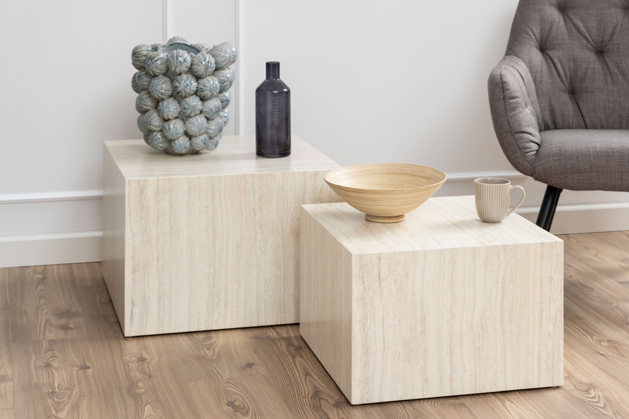 ACTONA GROUP Table basse »Dice Couchtischsatz, Beistelltisch, Kaffeetisch, Sofatisch,« Set de 2, plusieurs variantes disponibles, L : 58/50 cm