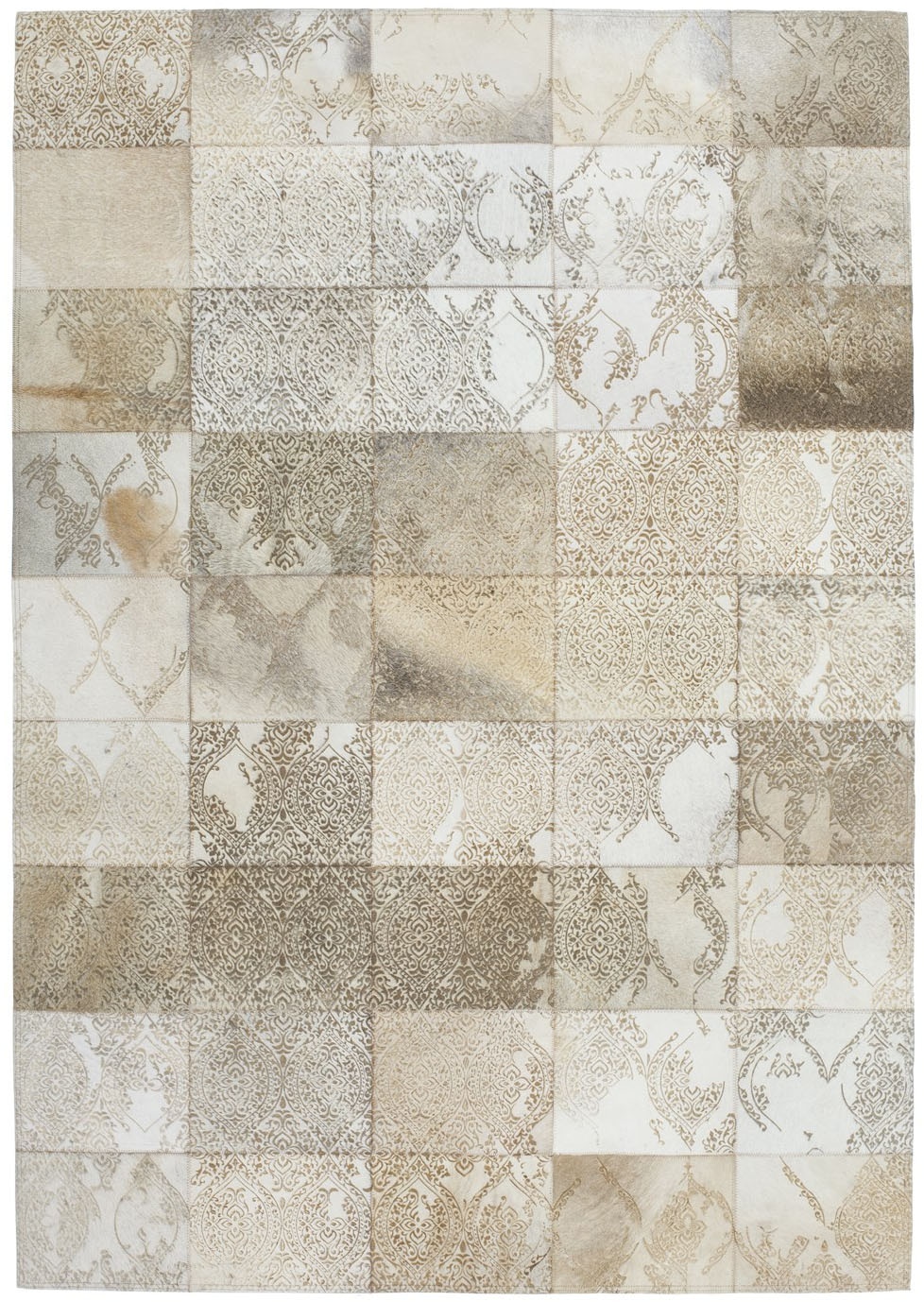 Kayoom Tapis »Cobra 343« Rectangulaire 18 mm Höhe Teppich aus Leder, gelasertes Design, handgefertigtes Unikat