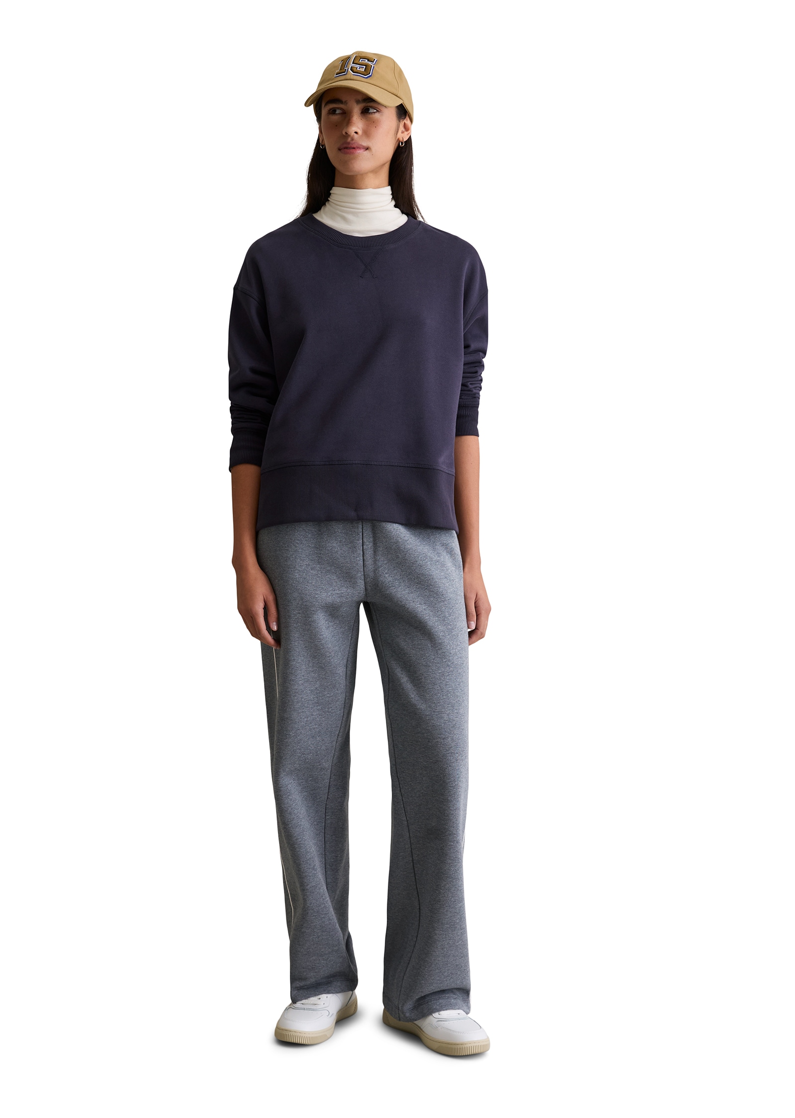 Marc O'Polo DENIM Sweatshirt , basic, lockere Form, mit Seitenschlitzen
