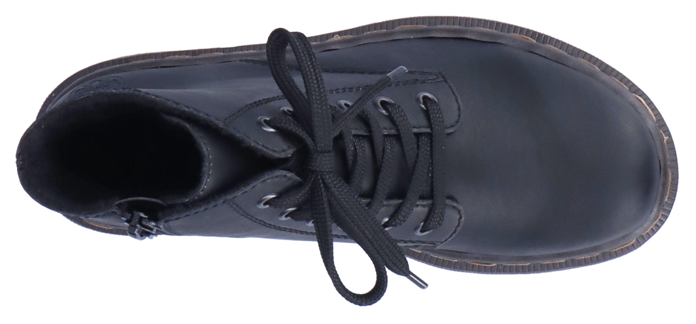 Rieker Bottines à lacets  , bottine à lacets, talon bloc, avec embossage logo