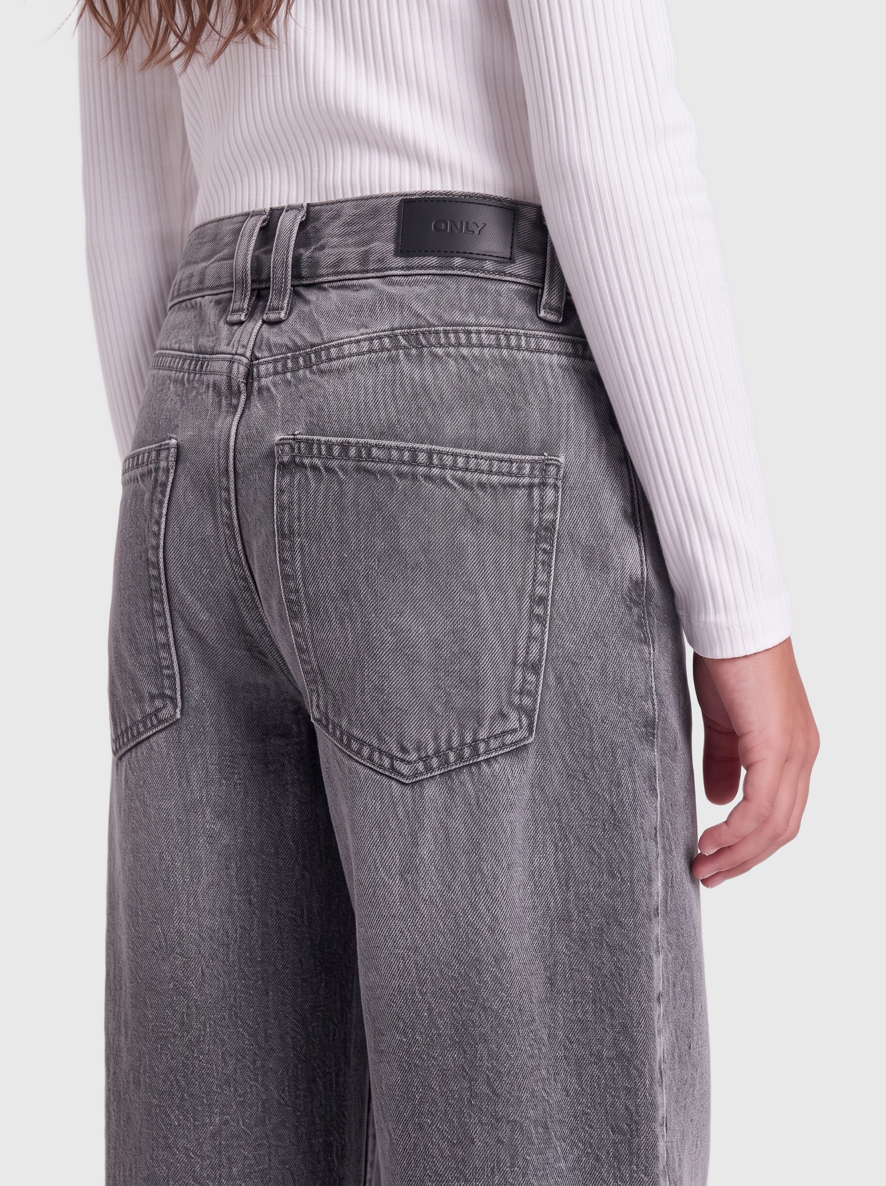 KIDS ONLY Jeans large »KOGTAYLOR HW BARREL DNM PIM828 NOOS« Mélange de coton, taille haute, coupe Barrel