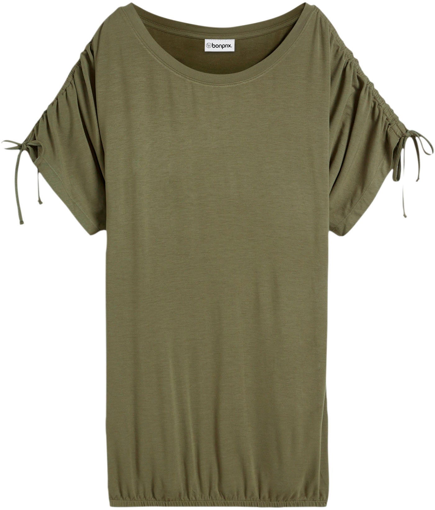 bonprix T-shirt lässig geschnitten, Halbarm-Design, mit Raffung am Ärmel