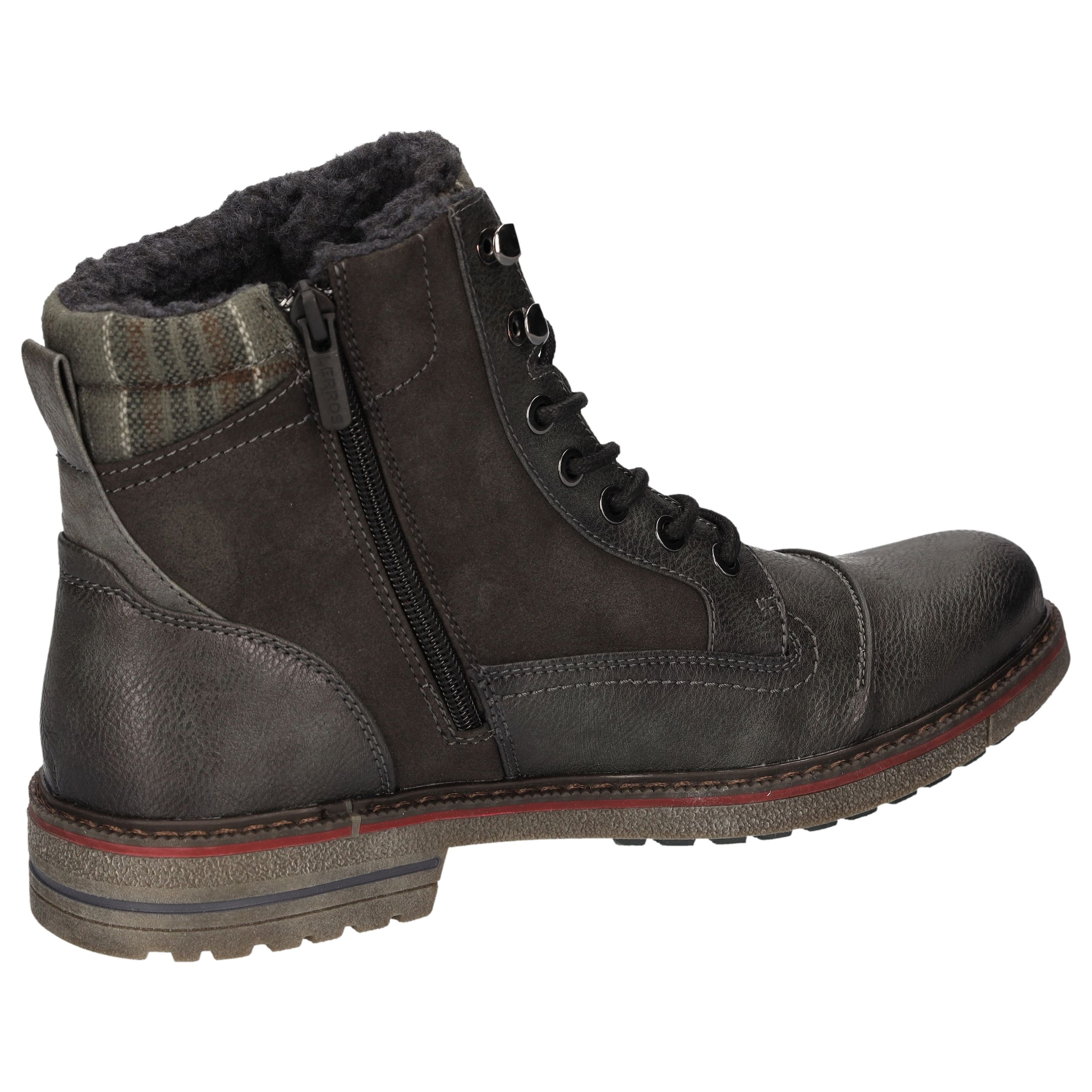 LERROS Bottes d'hiver  Bottes de travail, bottines à lacets avec bord en carreaux rembourré