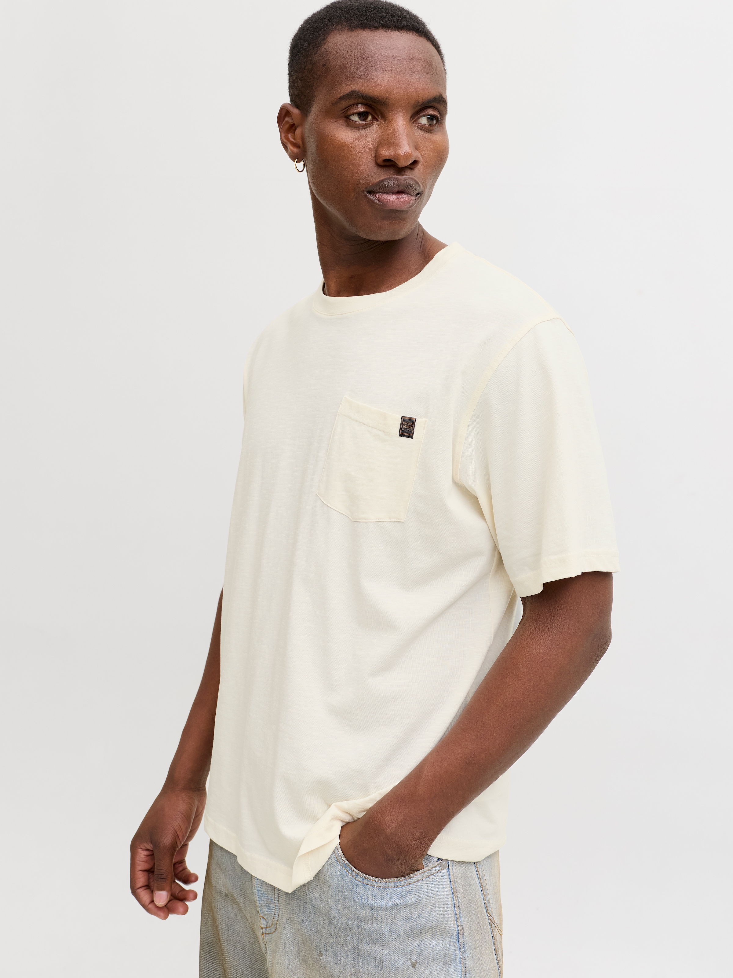 Jack & Jones Kurzarmshirt »JJEDOVER SLUB TEE SS NOOS« Baumwollmischung, relaxed fit