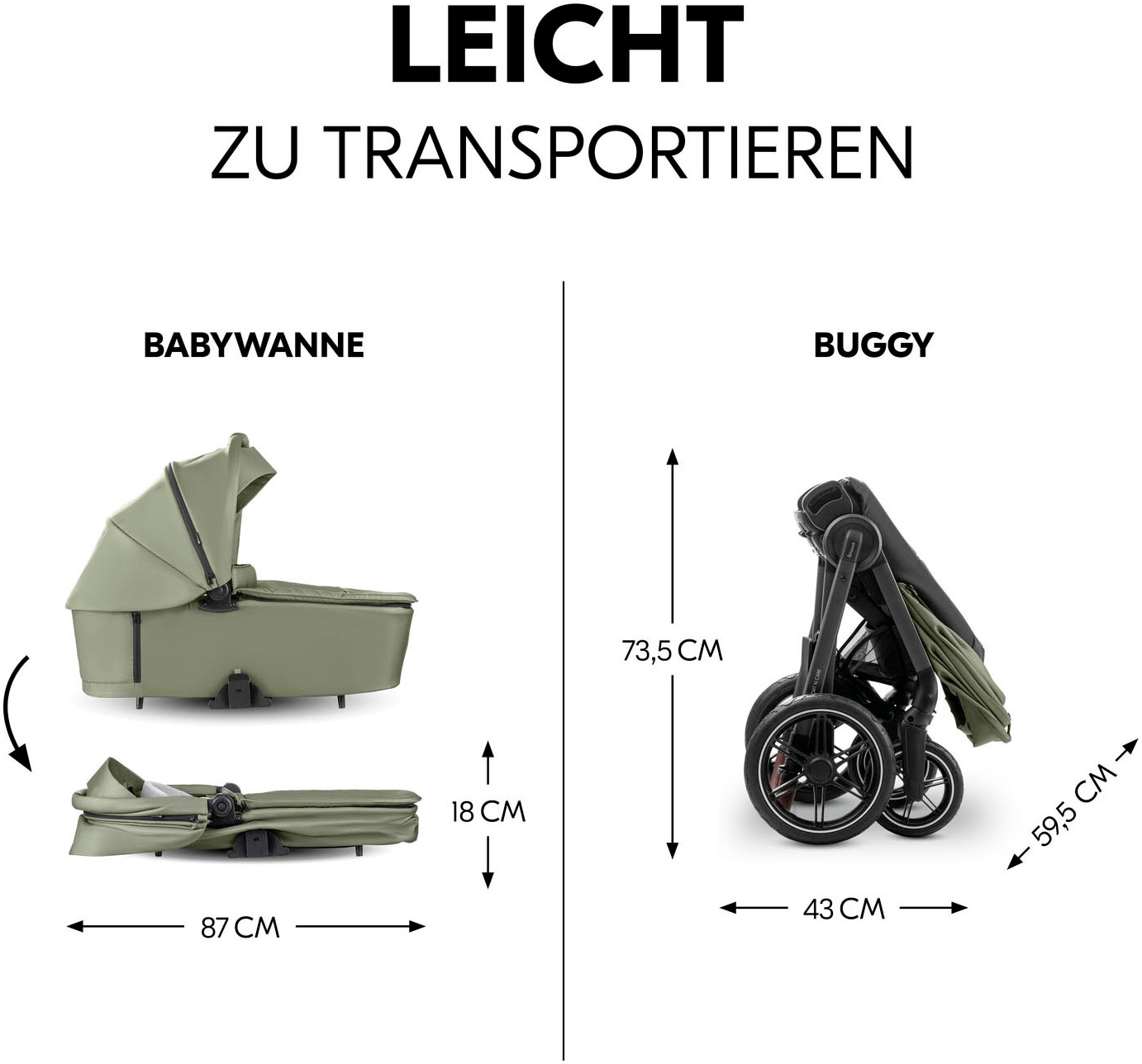 Hauck Kombi-Kinderwagen »Comfort N Care« 22 kg Belastbarkeit bis 22 kg