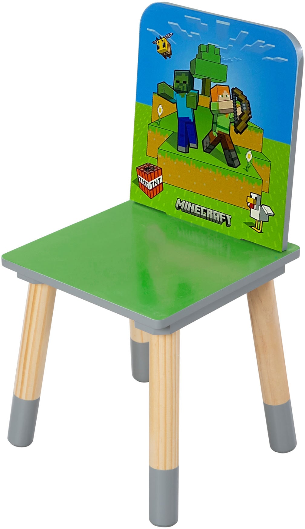 Phoenix Ensemble de sièges pour enfants »Minecraft Sitzgruppe« 3 pièces tlg. ensemble table avec 2 chaises