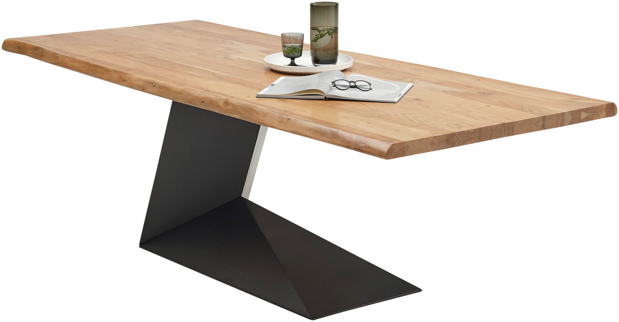 Stolkom Table de salle à manger »Alan Esszimmertisch Massivholz, wahlweise in 240 oder 200 cm breite« Akazie Massivholz, Flächenbelastung des Tisches ca. 90 kg