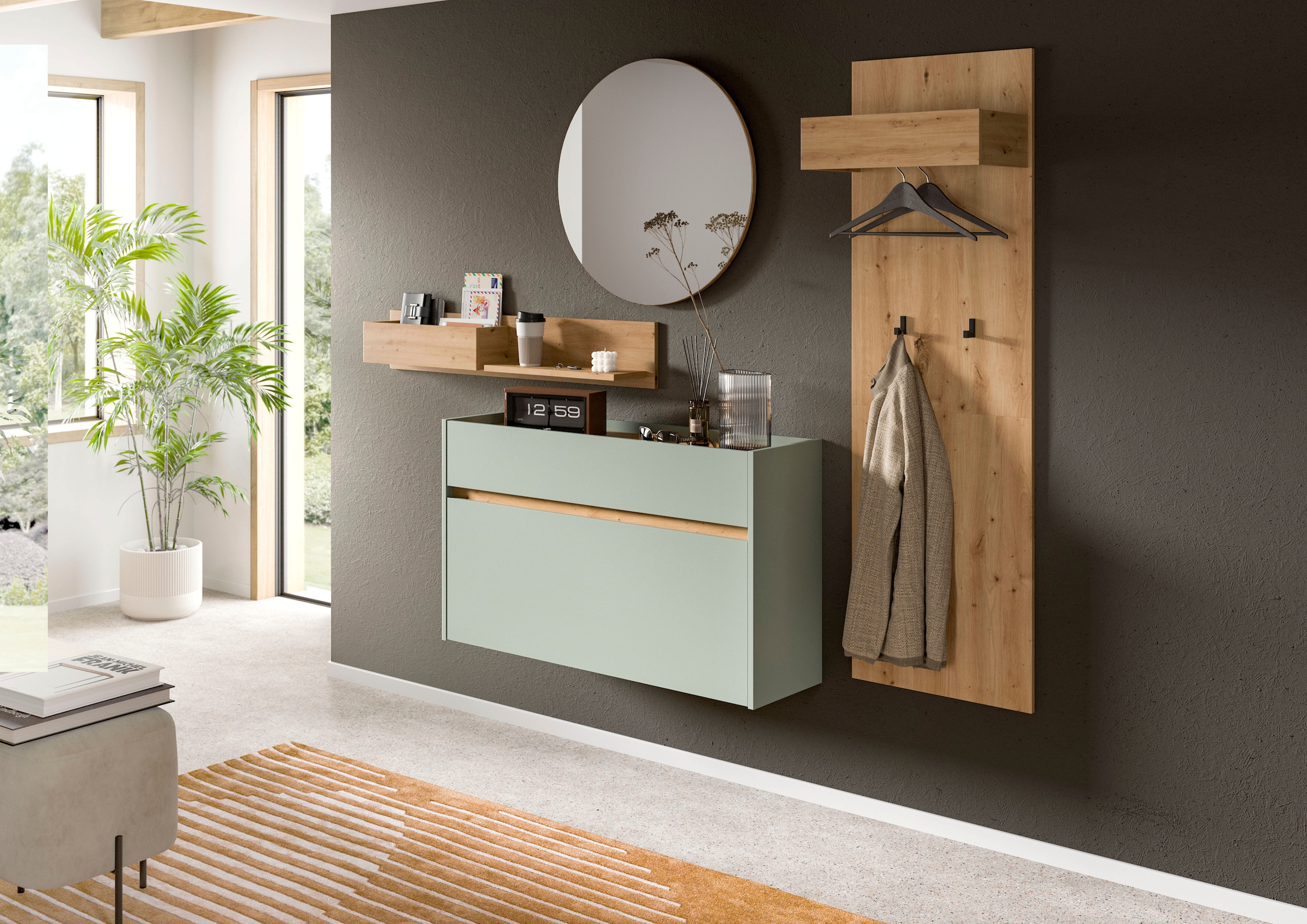 INOSIGN Miroir mural »EVRID, rund, Durchmesser 70 cm« Spiegel, Garderobenspiegel, Flurspiegel, Dielenspiegel, Spiegelpaneel