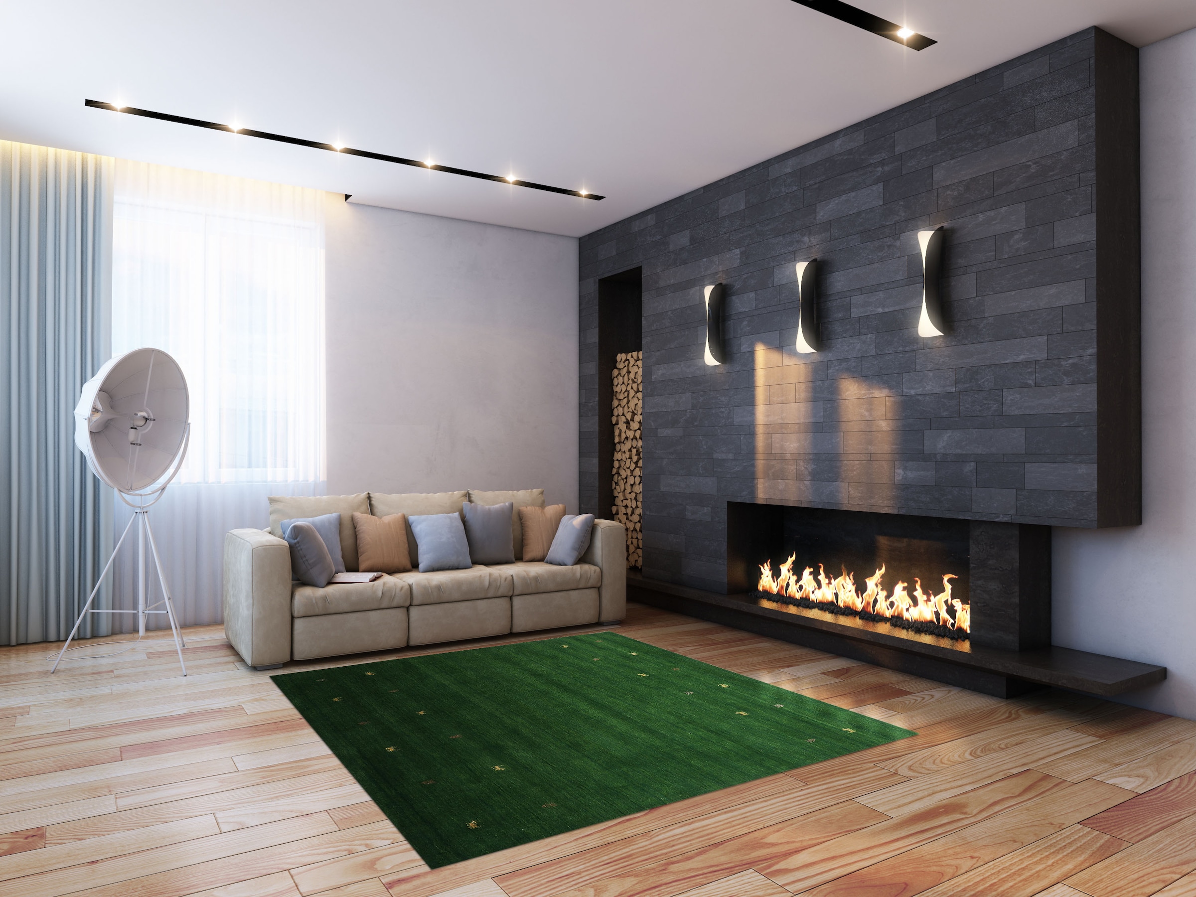 carpetfine Wollteppich »Gabbeh-Uni« quadratisch 15 mm Höhe reine Wolle, handgewebt, Gabbeh Loom Tiermotiv, Sonderform Quadrat