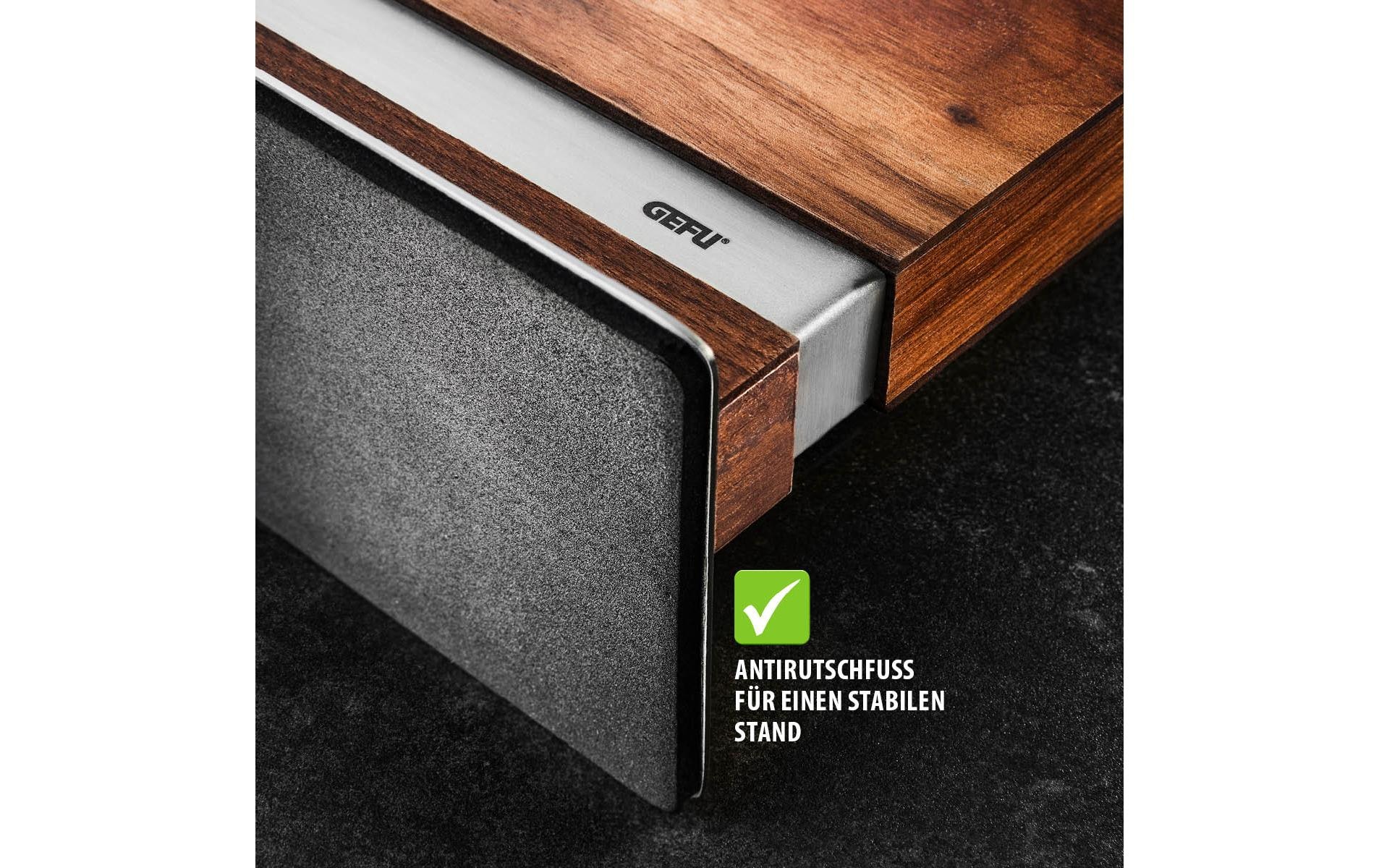 GEFU Bloc à couteaux magnétique »Messerblock Enno Silber/Braun, 22 x 9 cm«