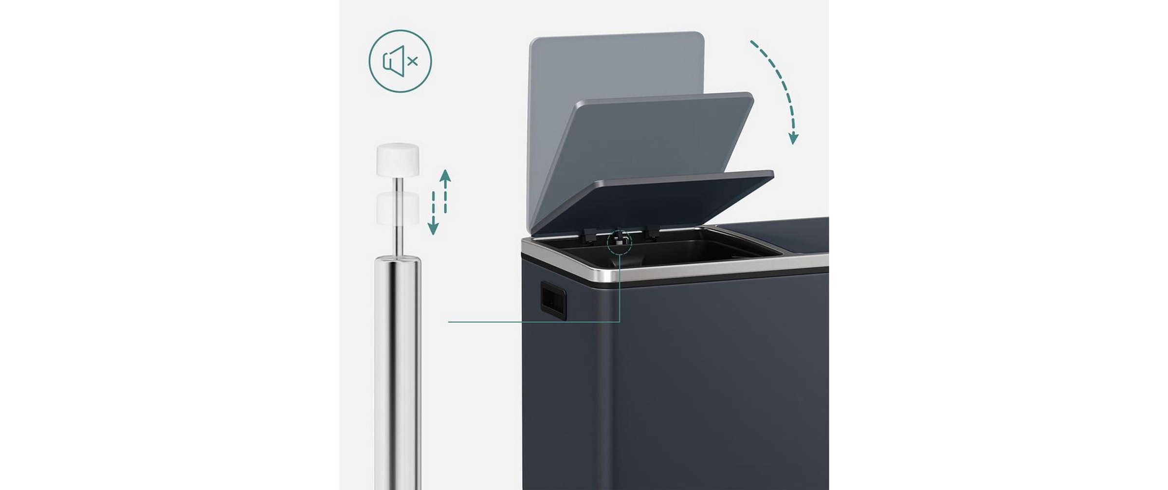 SONGMICS Mülleimer »60 l« 2 Behälter