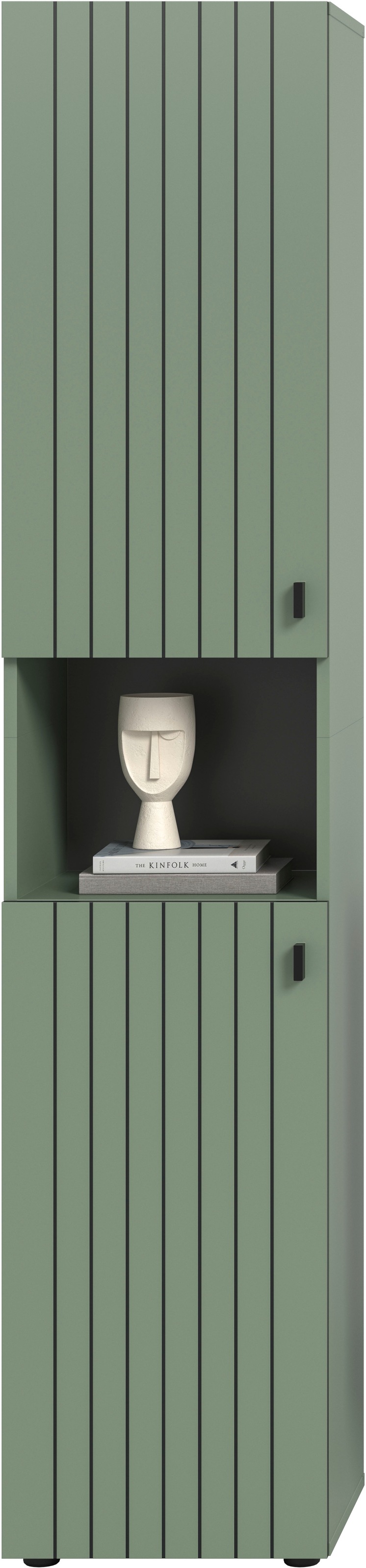 Home affaire Armoire vestiaire »TATIO, Höhe 192 cm, Rillenoptik, 2 Türen, offenes Fach« 1 cuis tlg. Garderobenschrank, Flurschrank, Dielenschrank, Hochschrank