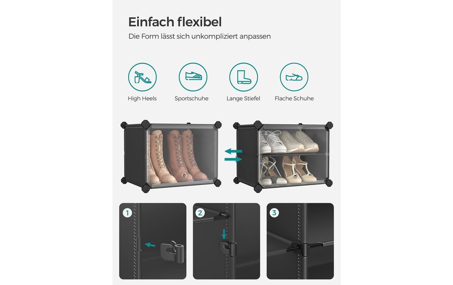 SONGMICS Empileur de chaussures »stapelbar 124 x 94 cm Schwarz«