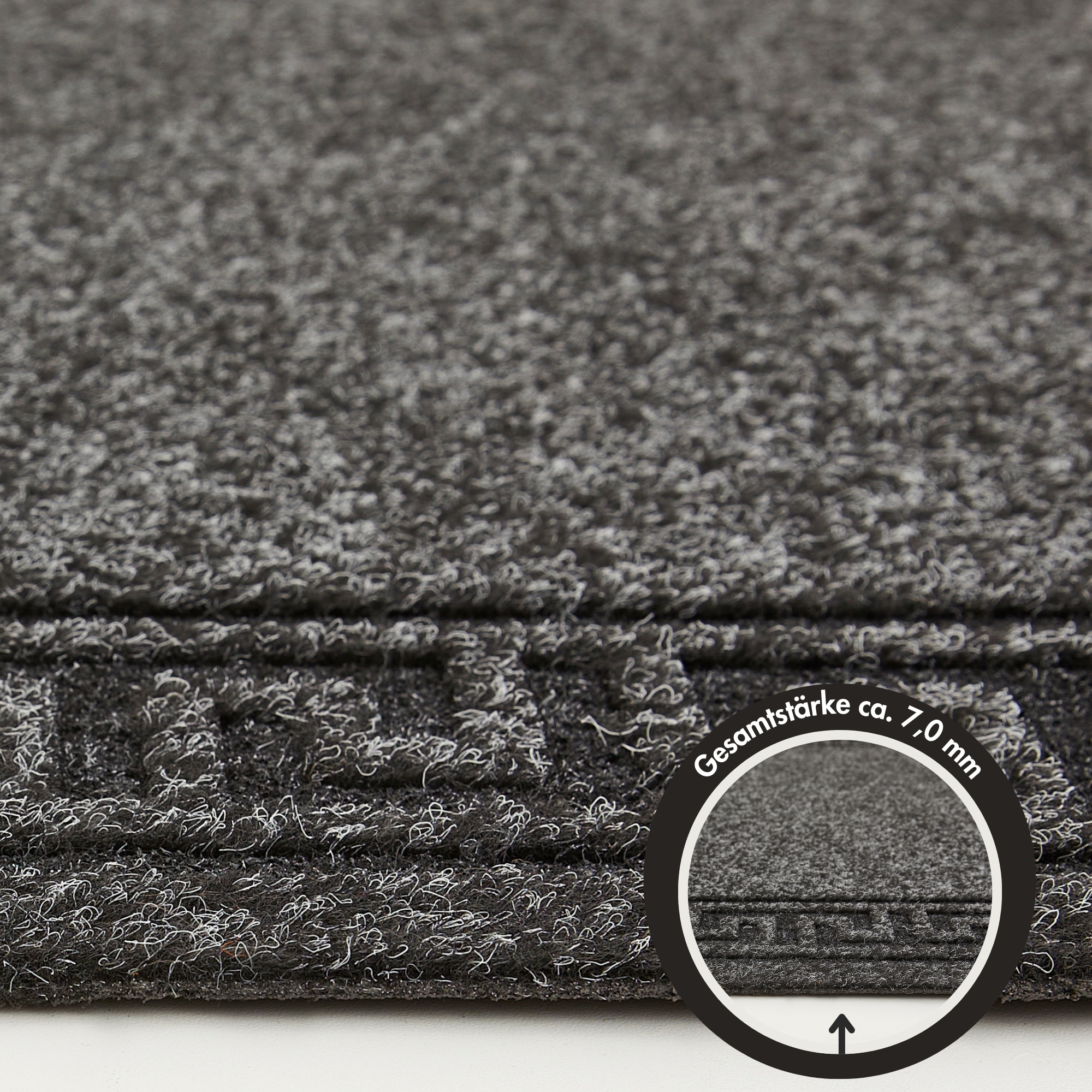 Andiamo Läufer »Luan« rechteckig 7 mm Höhe Schmutzfangläufer, meliert, mit Bordüre, für den Eingangsbereich