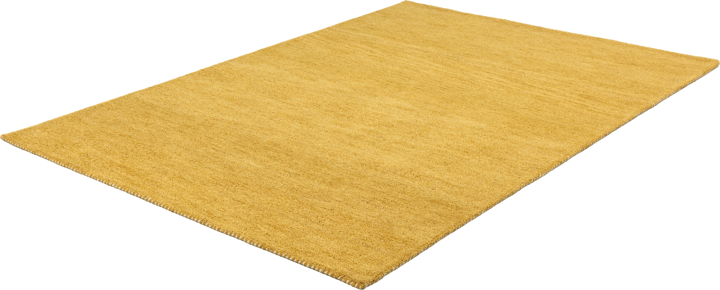THEKO Tapis en laine »Gabbeh Uni, Handgefertigt, meliert, auch als Läufer erhältlich, Wolle« Rectangulaire 14 mm Höhe Schlafzimmer, Wohnzimmer, Esszimmer, auch als Läufer oder rund