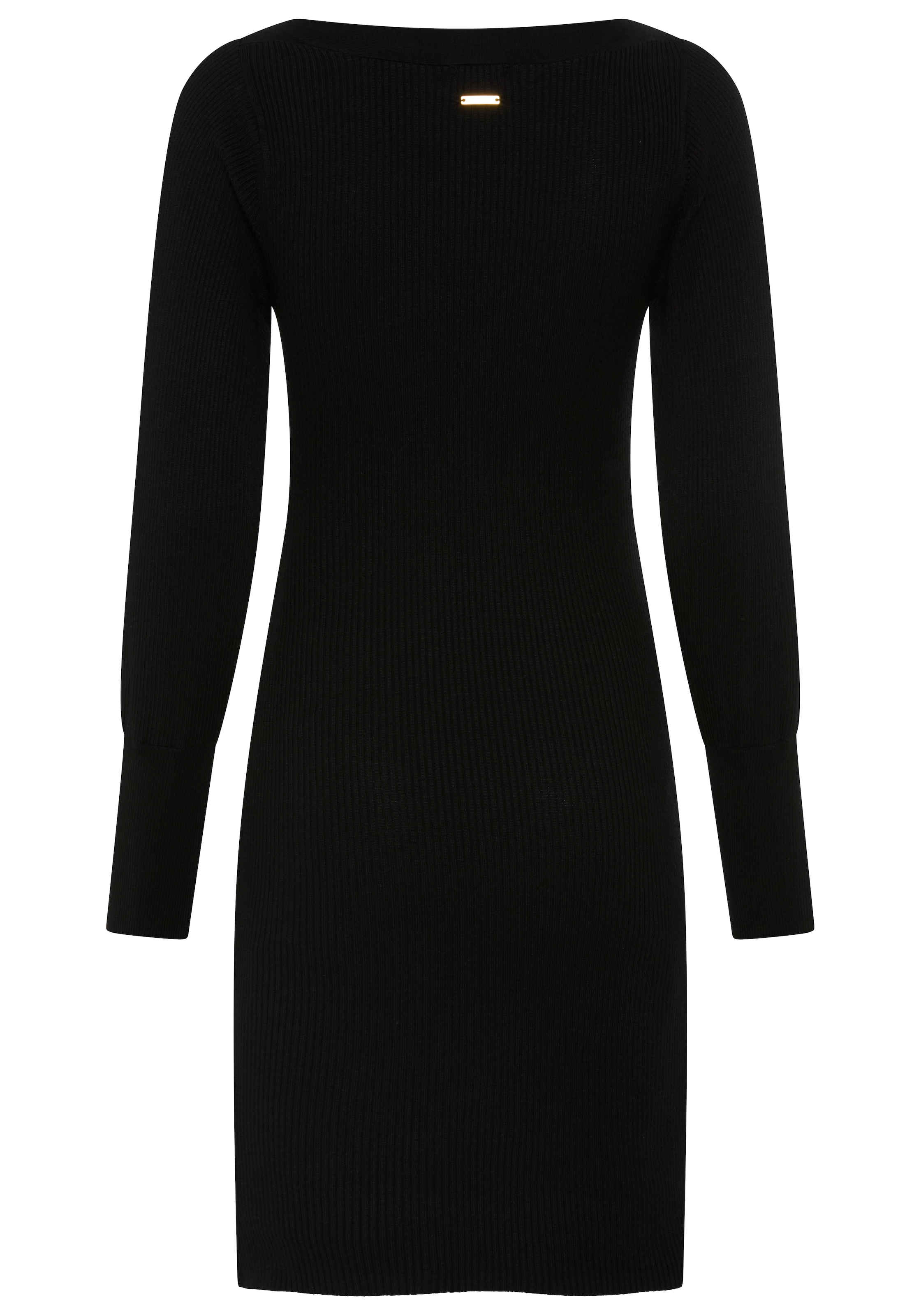 Bruno Banani Robe en tricot »mit Ziergürtel und goldfarbener Schnalle« Sans poches avec coupe cintrée, en longueur mini