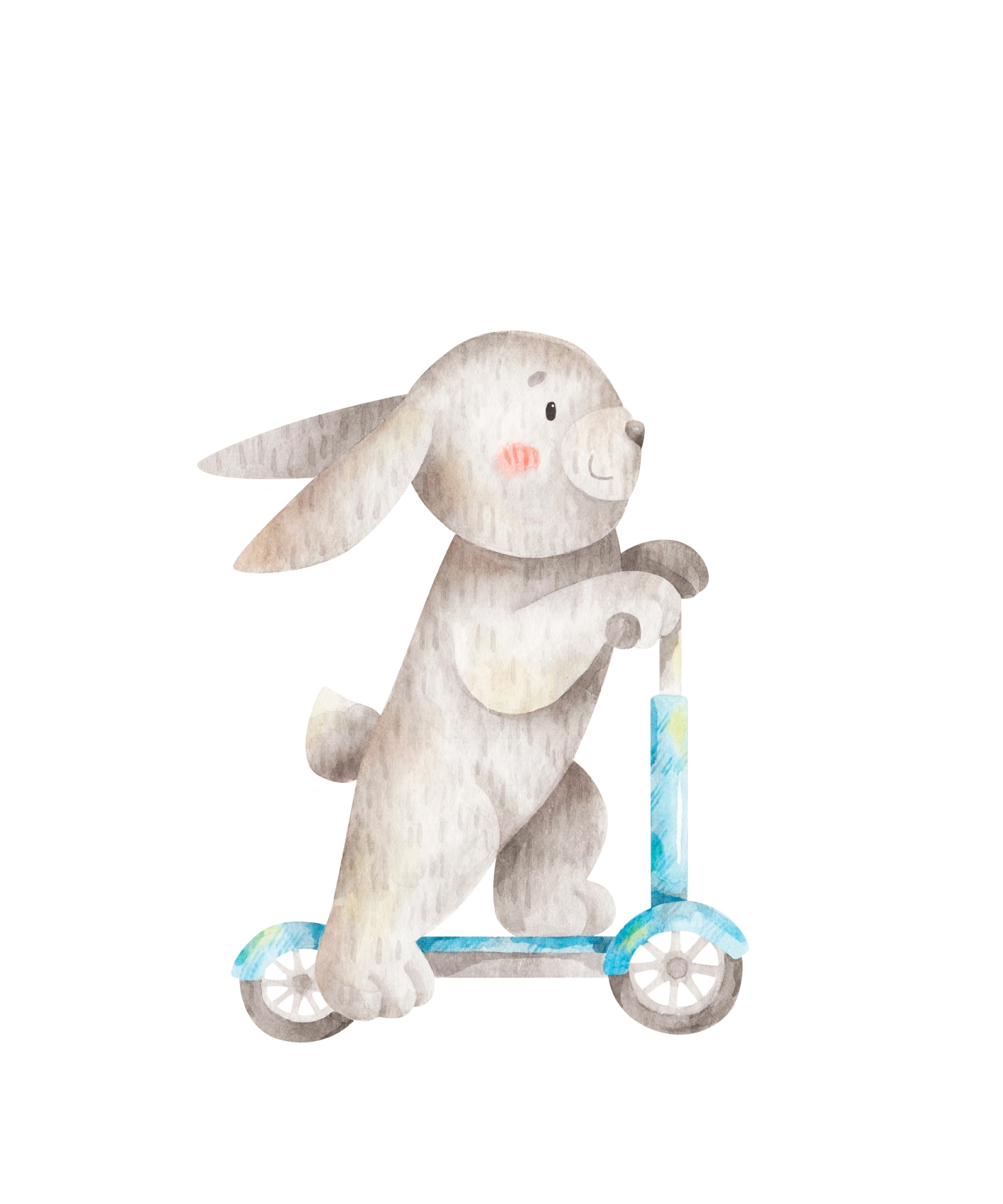 Lüttenhütt Bild mit Rahmen »oder Poster, Hase auf Roller« Fantasy | Tiere 1 Stk. tlg. HD Premium Druck