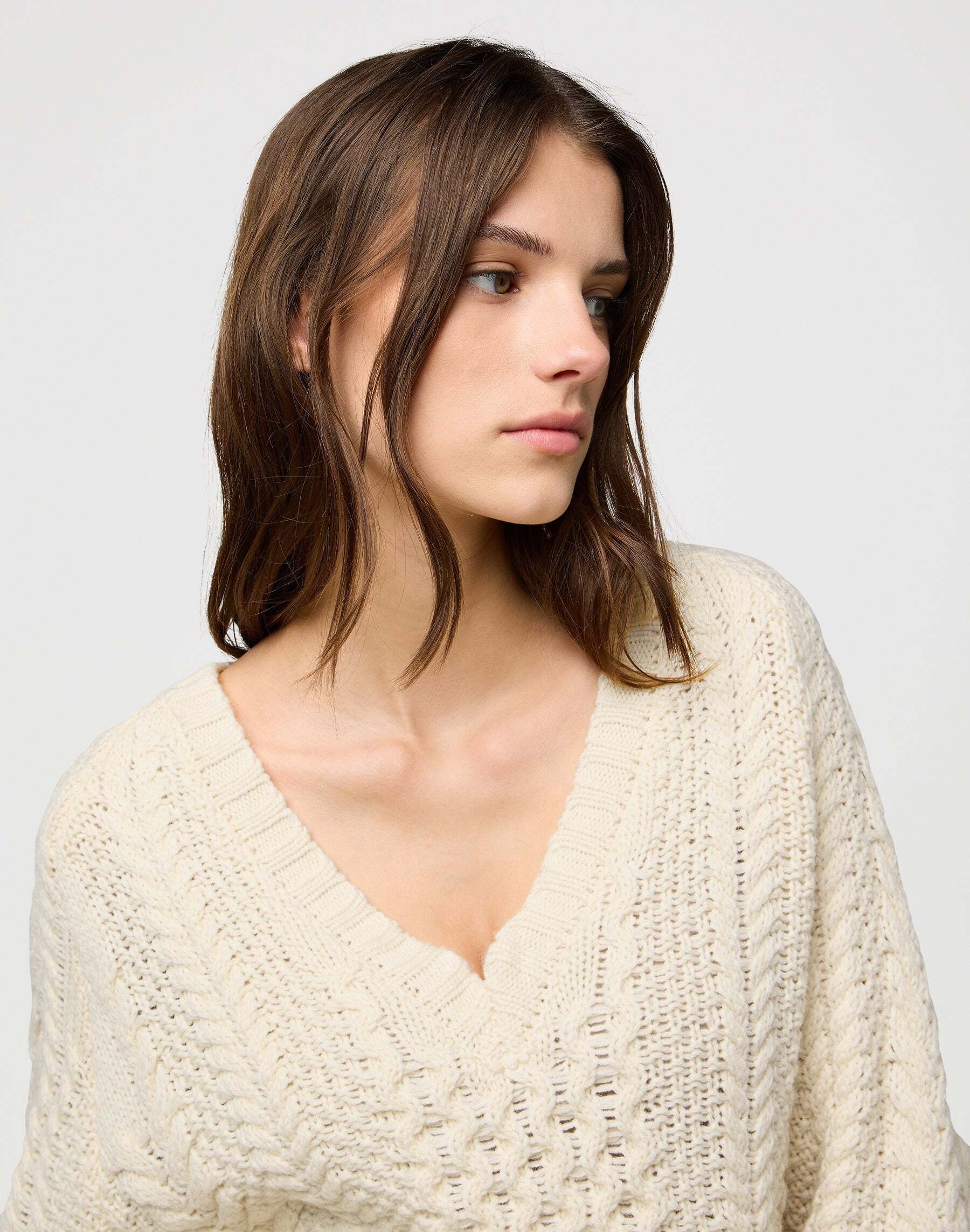 Wrangler Strickpullover »WRANGLER Pullover V Neck Cable Knit«