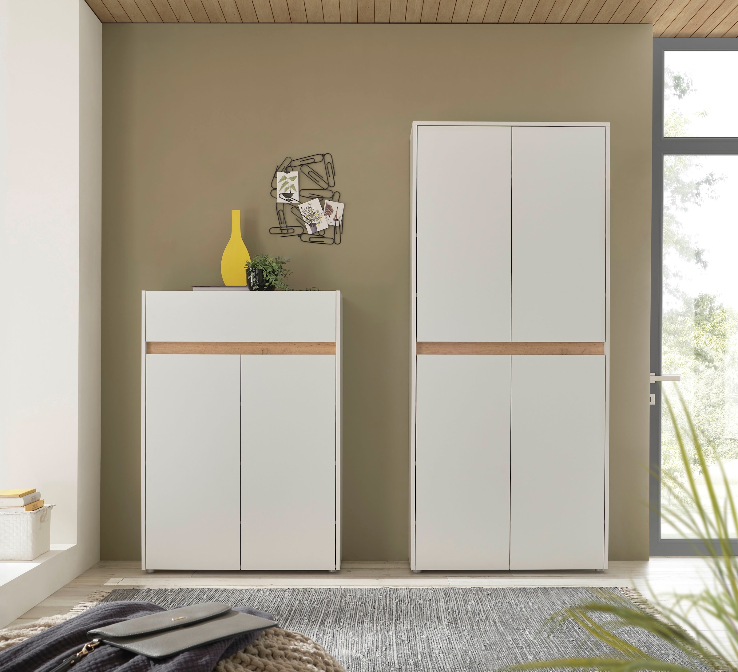 Home affaire Schuhschrank »City/Giron, modernes Schuhregal, Schrank für 32 Schuhe, Schuhkommode« acht Schuhfächer, viel Stauraum, 93 cm breit