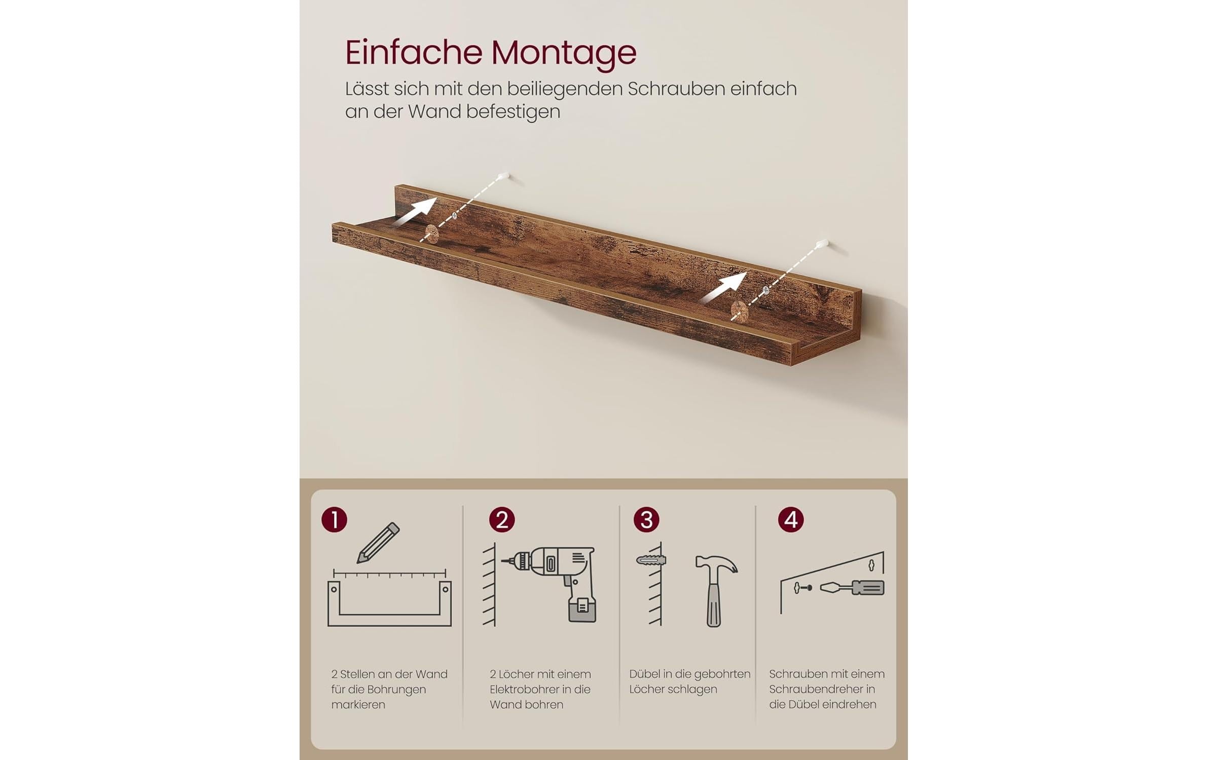   Wandregal »2er-Set« 2 Stk. tlg. Ablagen im Industrial Design