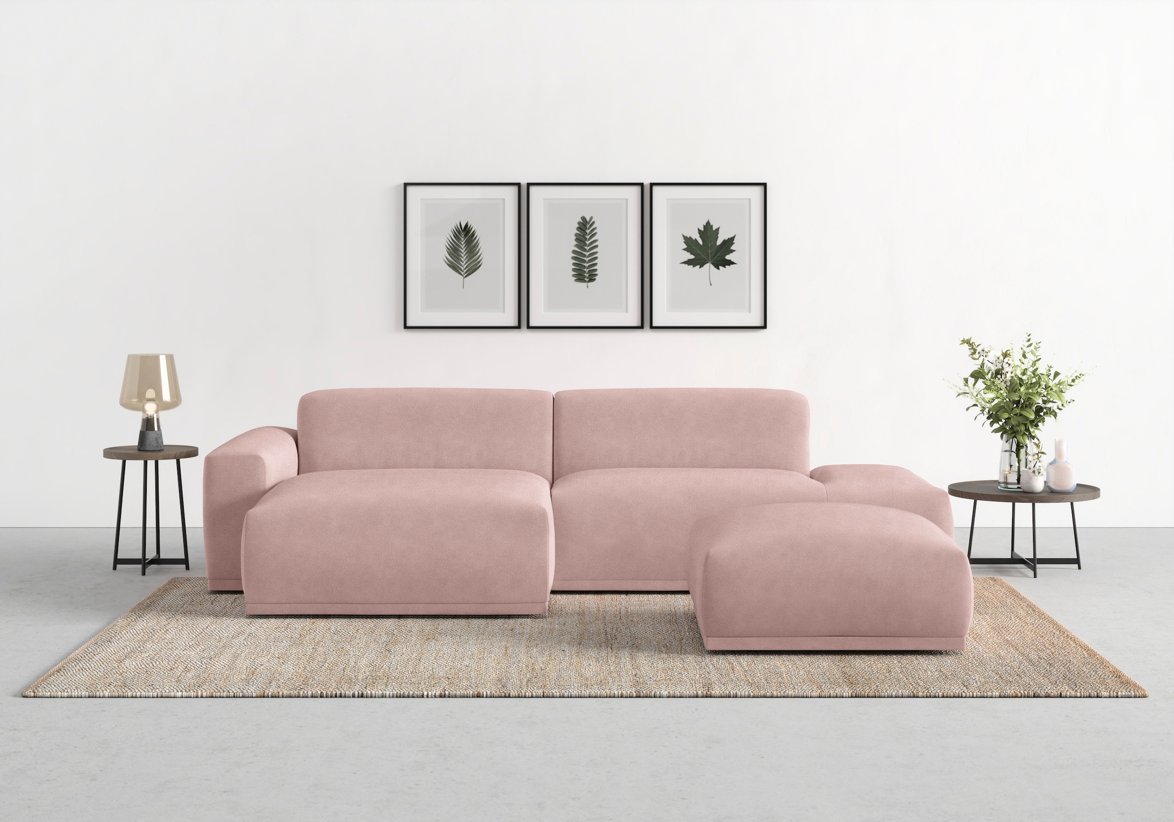 TRENDMANUFAKTUR Canapé d'angle »Braga, mit hochwertigem Kaltschaum, L-Form, Japandi-Design« 40 : canapé moderne, sofa avec grand confort d'assise, 275/72/160 cm (L/H/P)