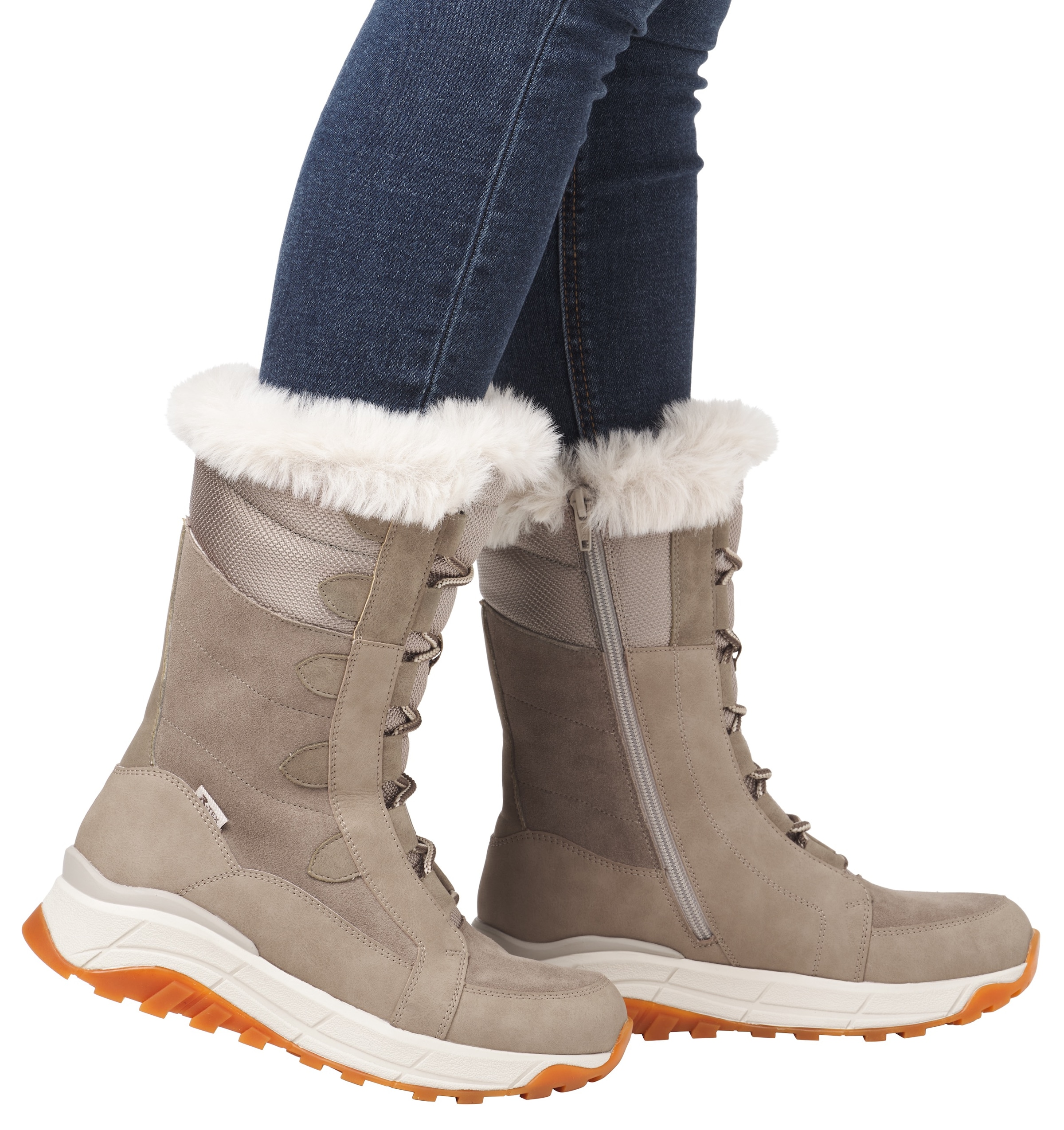 RIEKER Sport Winterboots  , Schneeboots, Winterboots mit Lammwollfutter, Fiber Grip Laufsohle