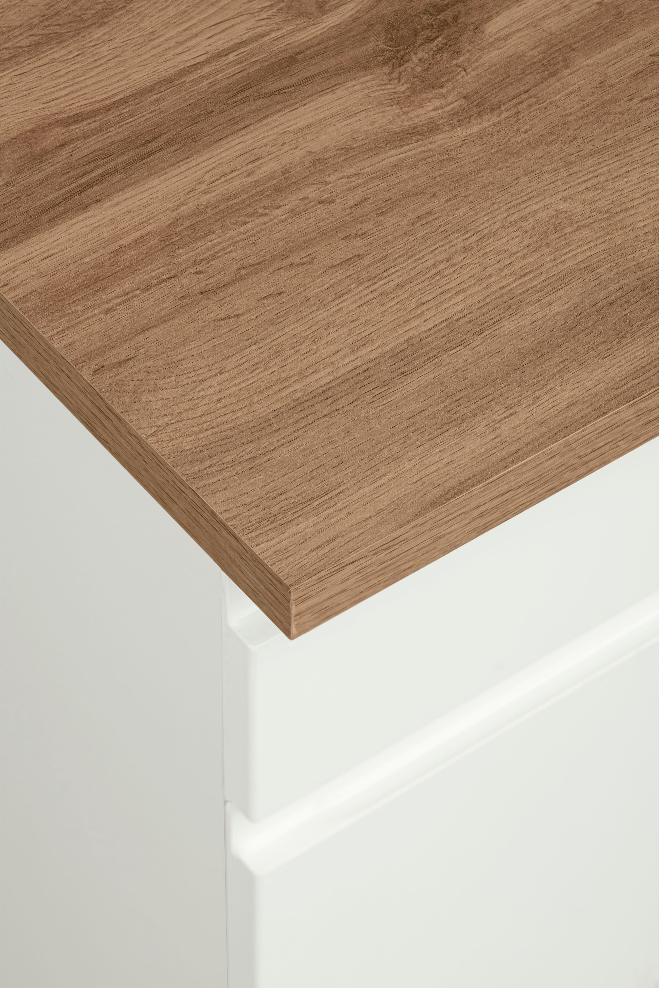 KOCHSTATION Kitchenette »KS-Virginia,neu in verbesserter Ausführung« plan de travail épaisseur 38 mm, rangement, fermeture douce,  largeur 220 cm, soft-close, avec appareils électroménagers en option