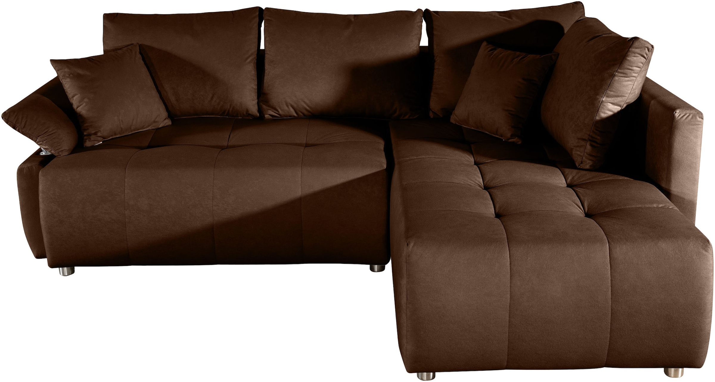 COLLECTION AB Canapé d'angle »Funtastic, Breite 213 cm« avec fonction sommeil, coffre de lit, réglage des accoudoirs et ressorts Bonnell