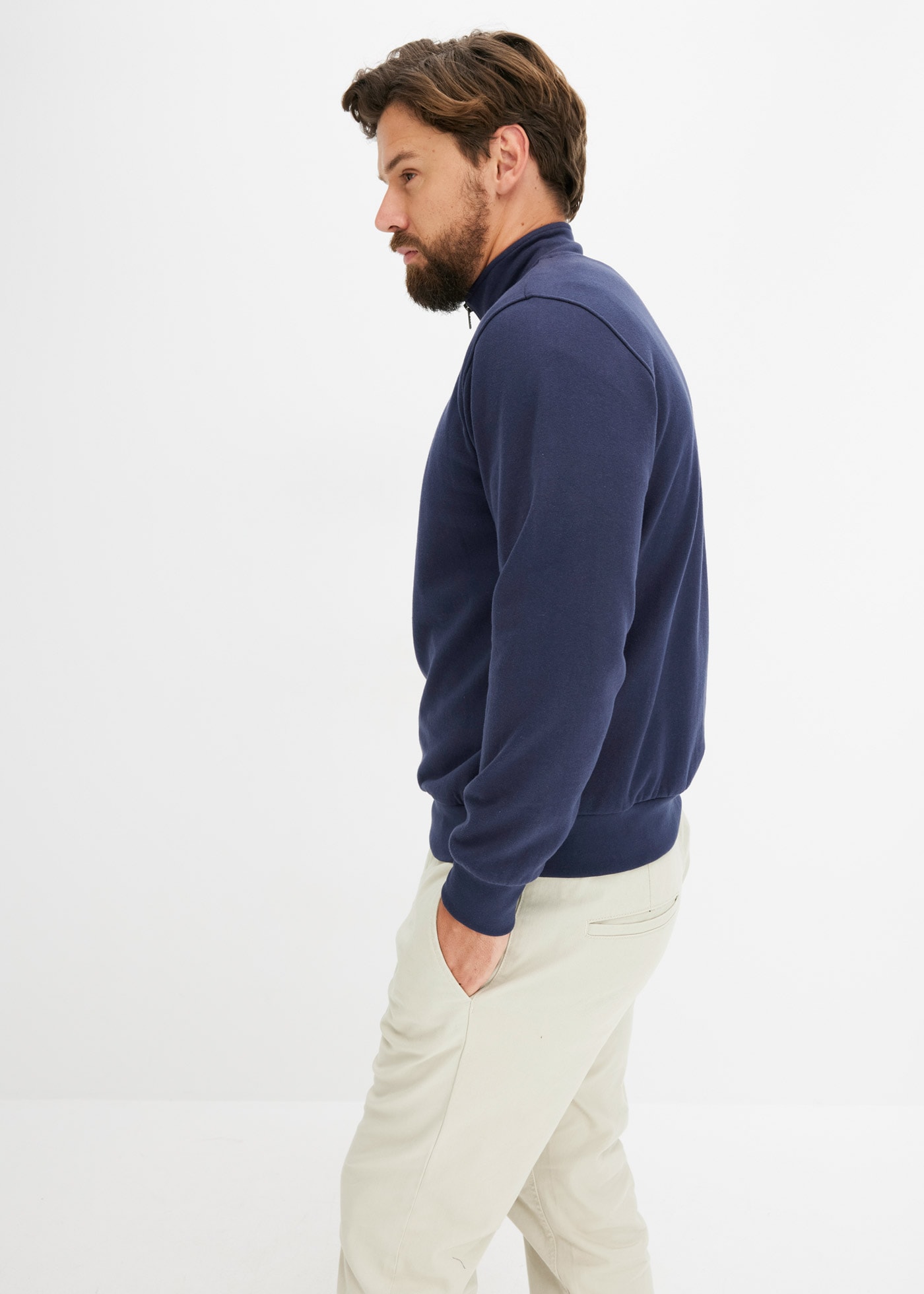 bonprix Sweatshirt »Sweatshirt mit Troyerkragen«, Sweatshirt mit Troyerkragen
