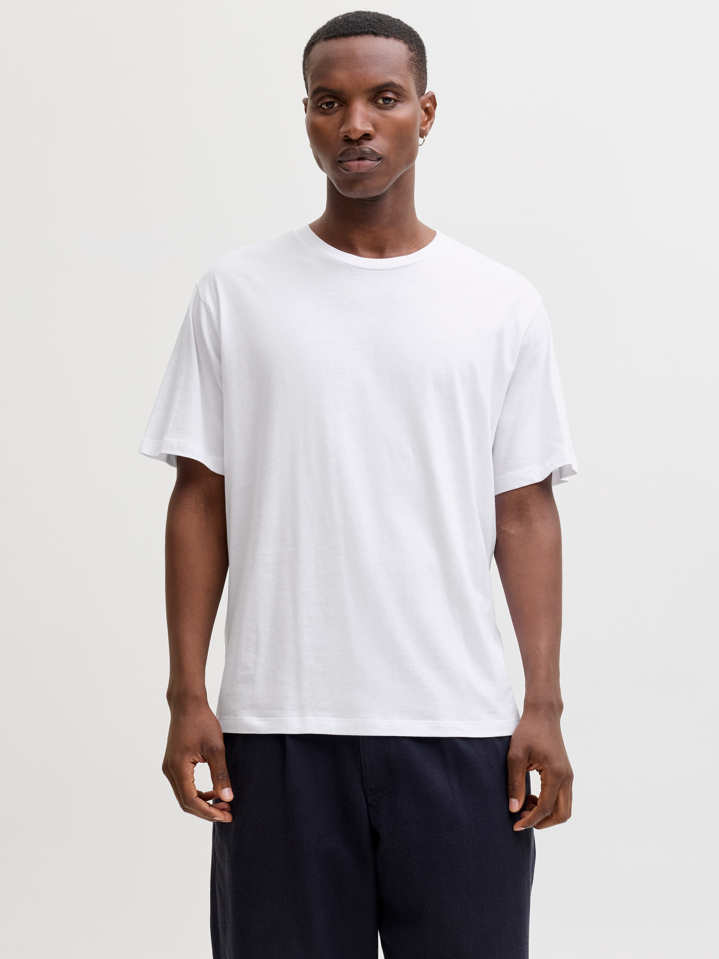 Jack & Jones T-shirt à manches courtes »JJHUGO LOOSE TEE SS CREW NECK 3PK MP« Baumwolle, loose fit