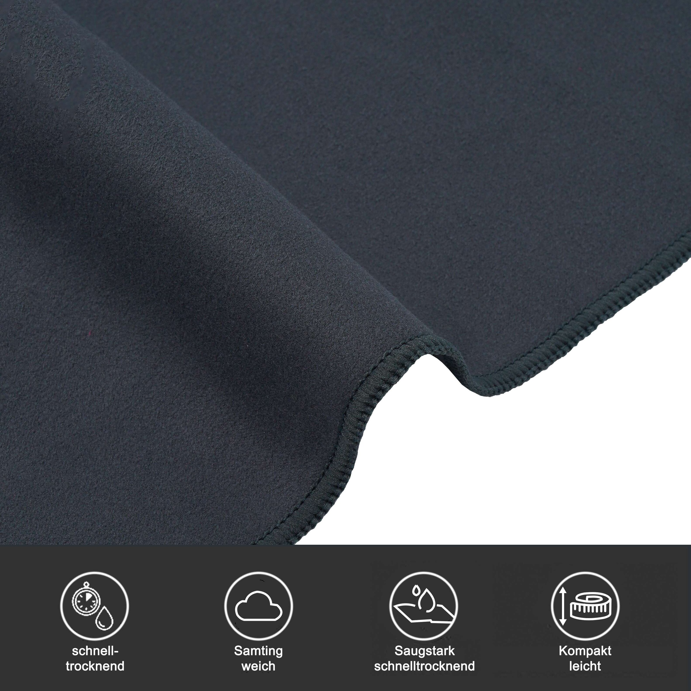 GOODproduct Handtücher »Leoa, diverse Grössen, Sporthandtuch, Reisehandtuch, Strandtuch« sehr leicht, kompakt, schnelltrocknend, Mikrofaser mit Kontrastnaht