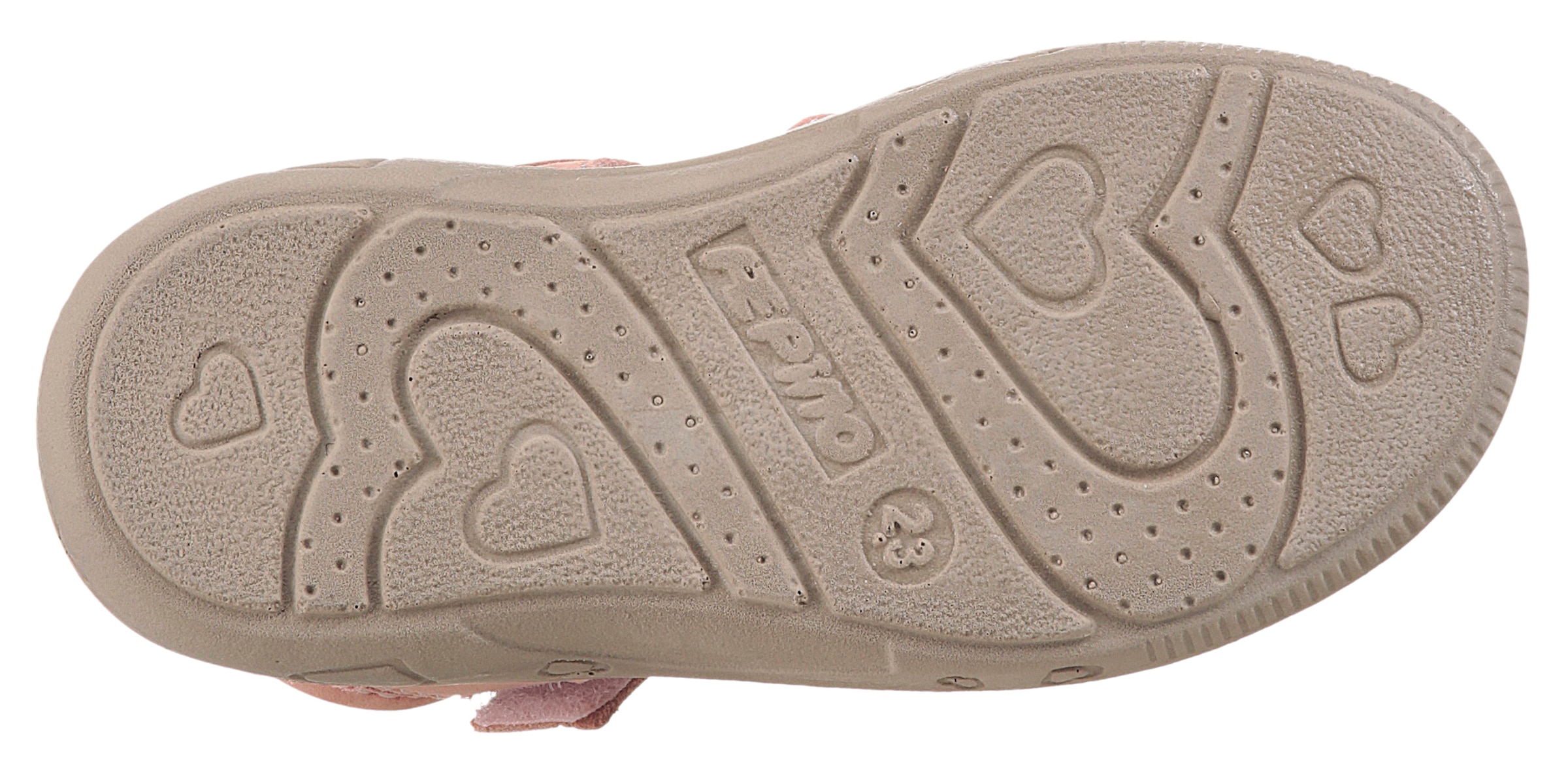 PEPINO by RICOSTA Lauflernschuh »Mimi WMS: mittel«  Sandalette mit Klett und Stickerei, Grössenschablone zum Download