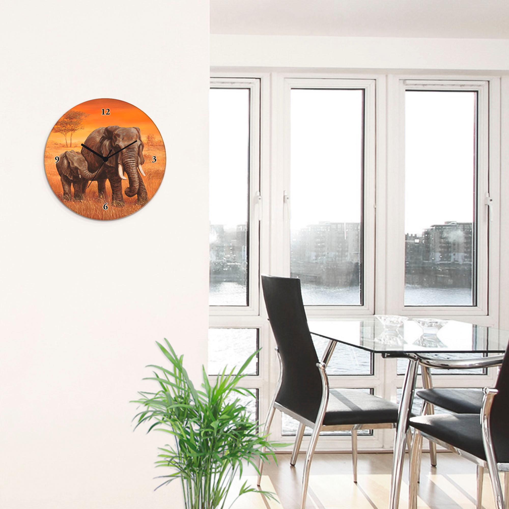 Artland Horloge murale »Elefanten« wahlweise mit Quarz- oder Funkuhrwerk, lautlos ohne Tickgeräusche