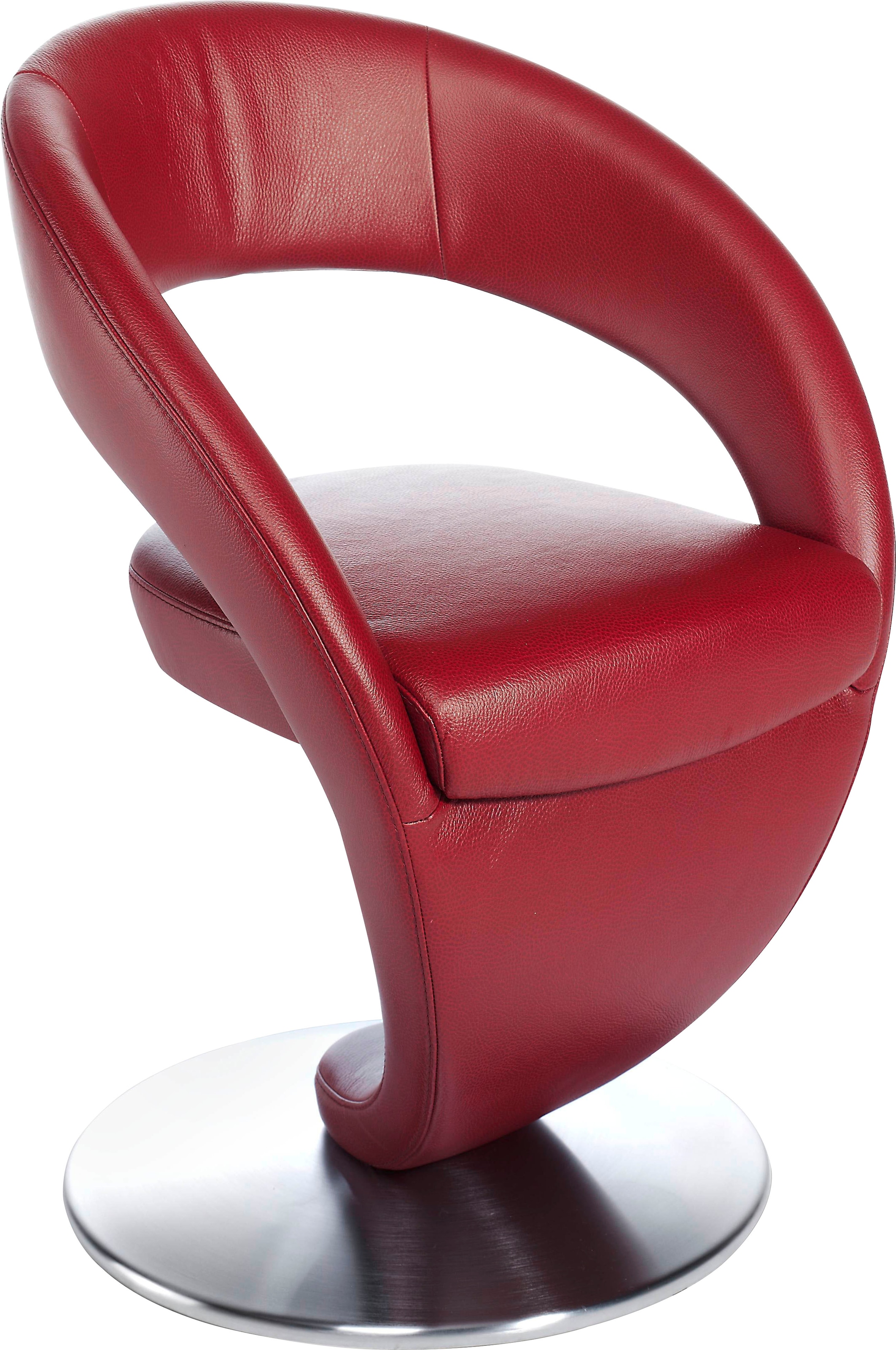 K+W Komfort & Wohnen Chaise de salle à manger »Wave, Drehstuhl, Polsterstuhl« () Fauteuil design pivotant, plateau tournant aspect acier inoxydable