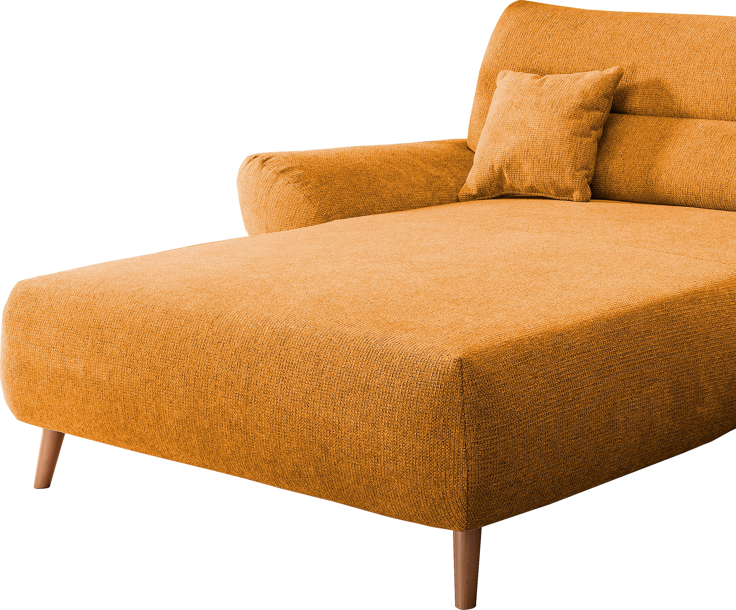 Home affaire Ecksofa »Drago, elegant und zeitlos, komfortabel, Holzfuss, L-Form« frei im Raum stellbar, inkl. 2 Zierkissen