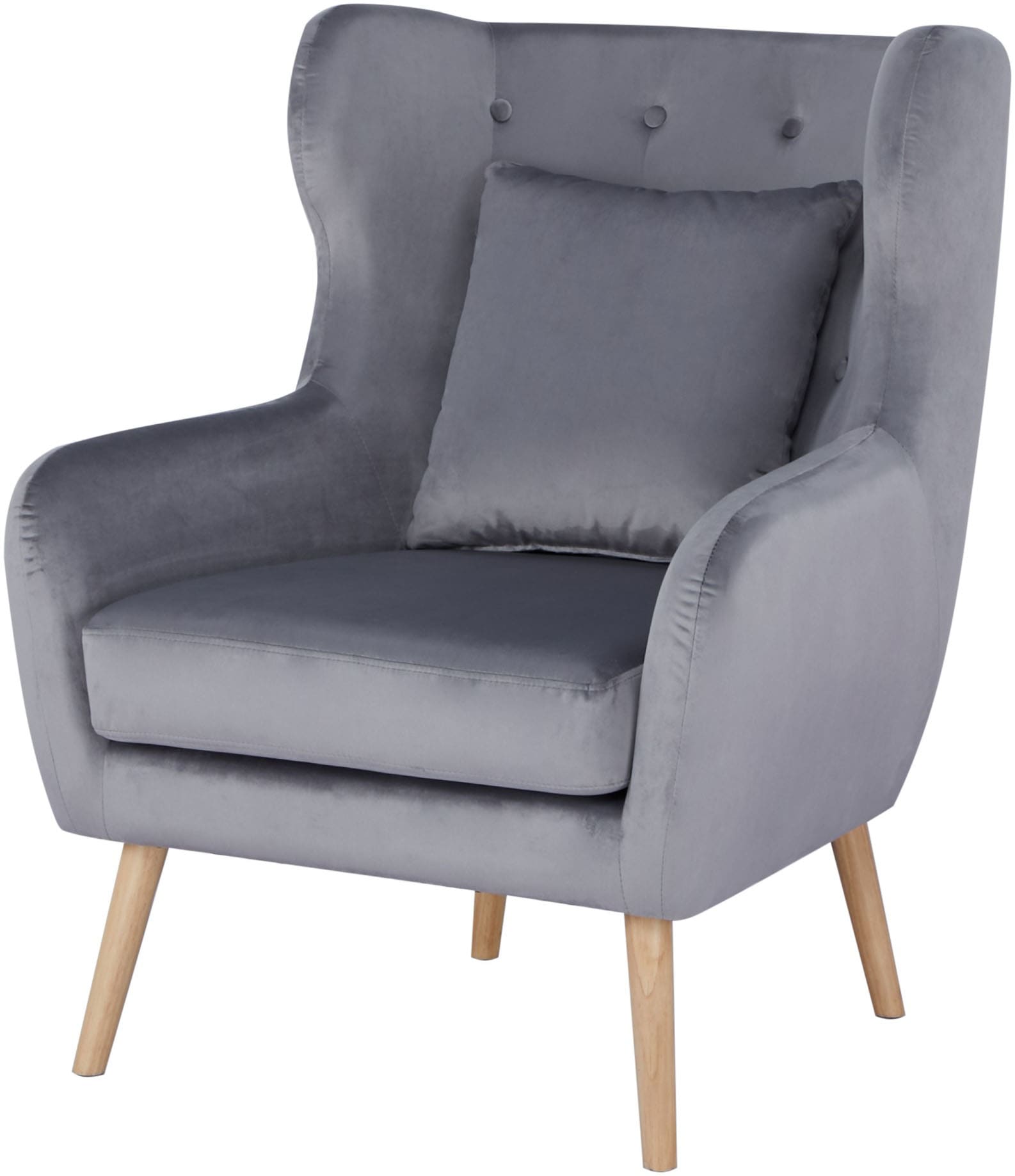 Home affaire Ohrensessel »Yamuna« mit Sitzpolsterung, Gestell und Füsse aus Massivholz, Sitzhöhe 47 cm