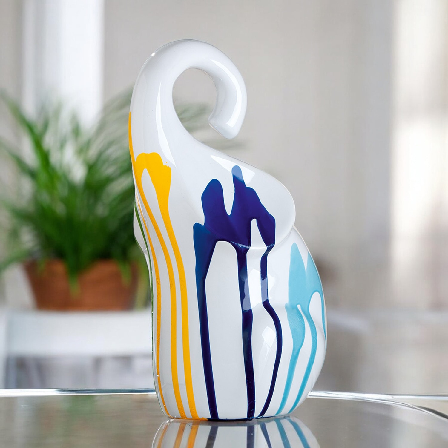 GILDE Skulptur »Figur Elefant Colori weiss« Elefant Tierfigur moderne Deko Wohnaccessoire Kinderzimmerdeko