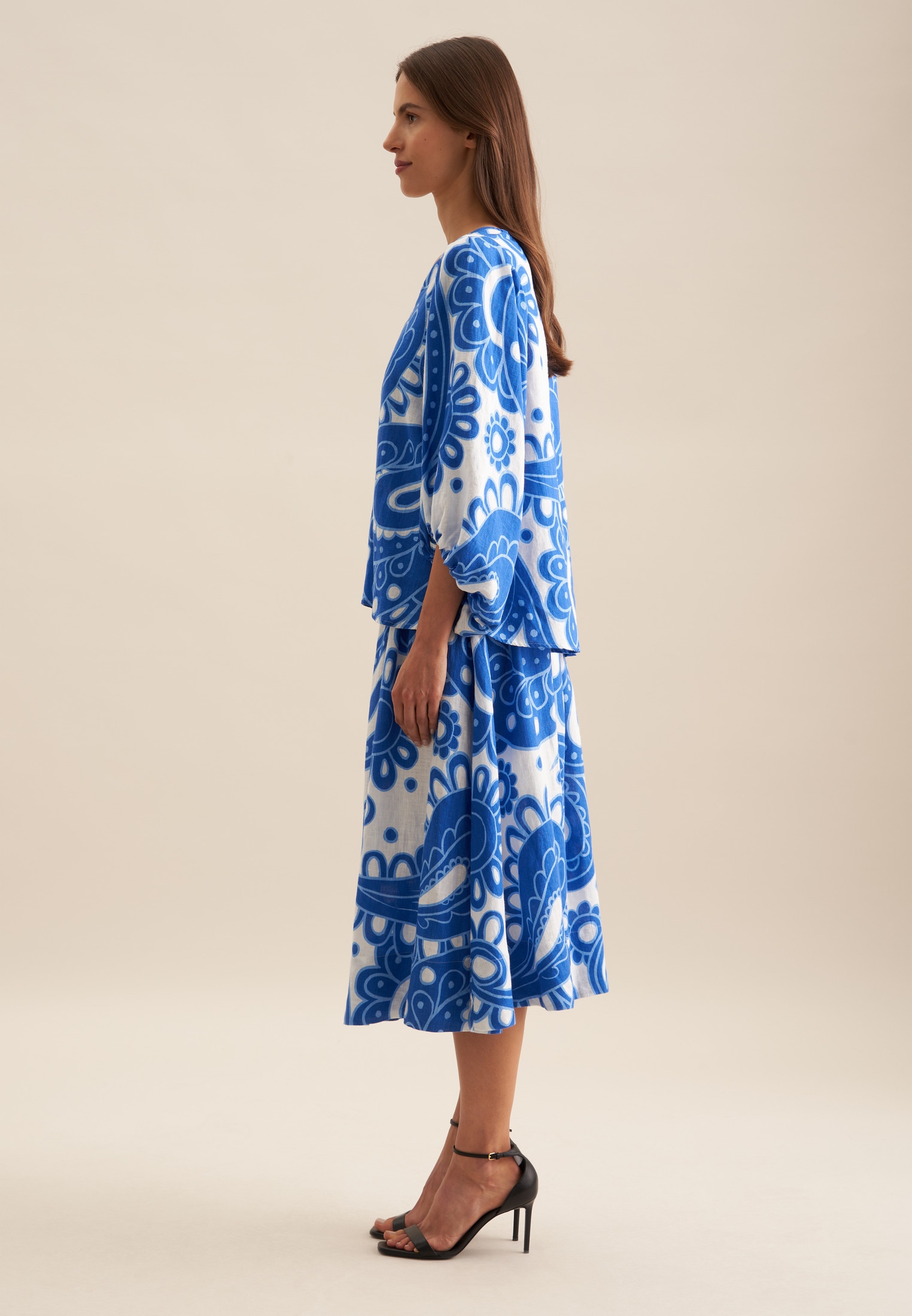 seidensticker Shirtbluse »Schwarze Rose« 3/4 V-Neck Paisley