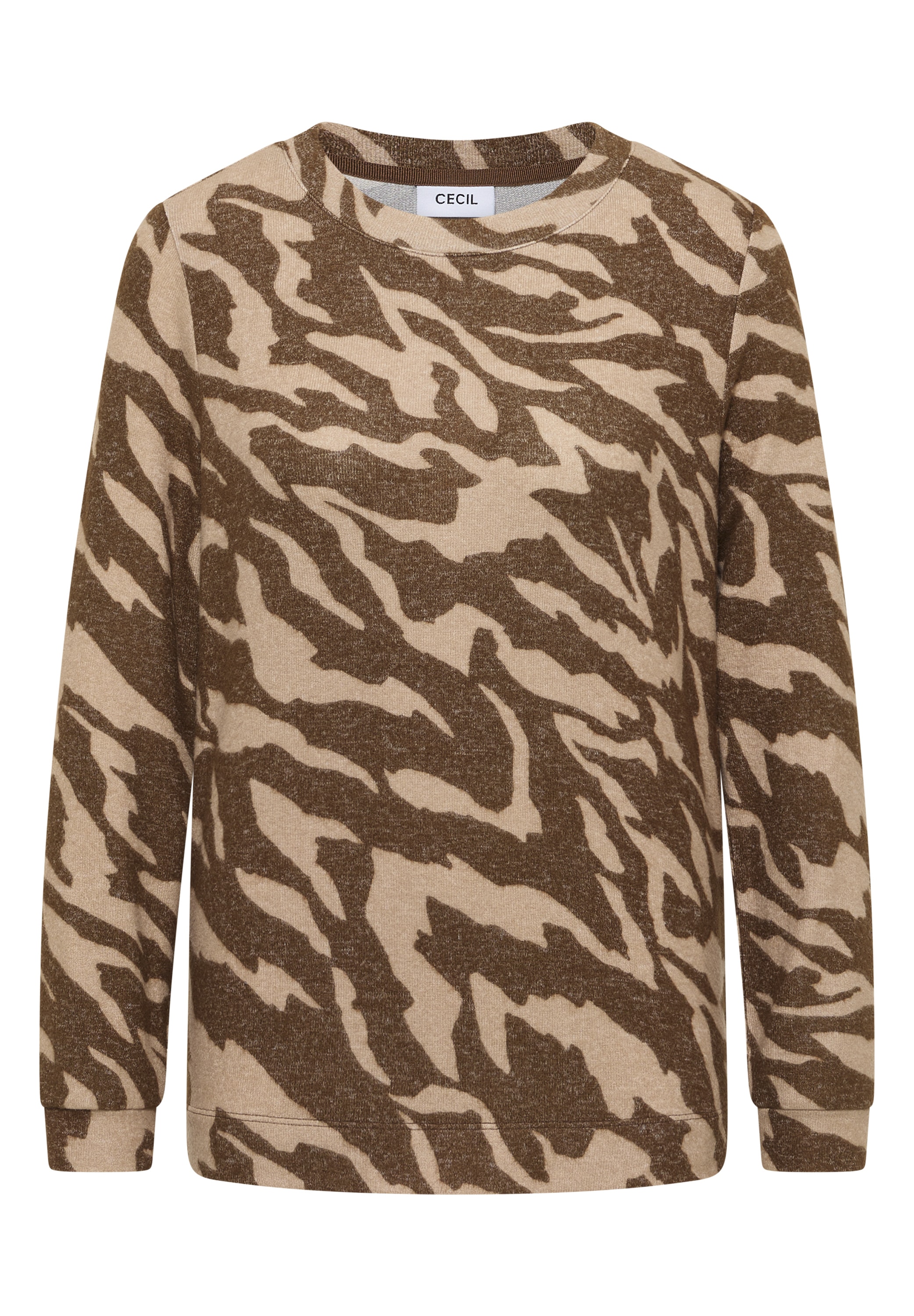 Cecil Pull , mit Animal-Print und in Melange-Optik
