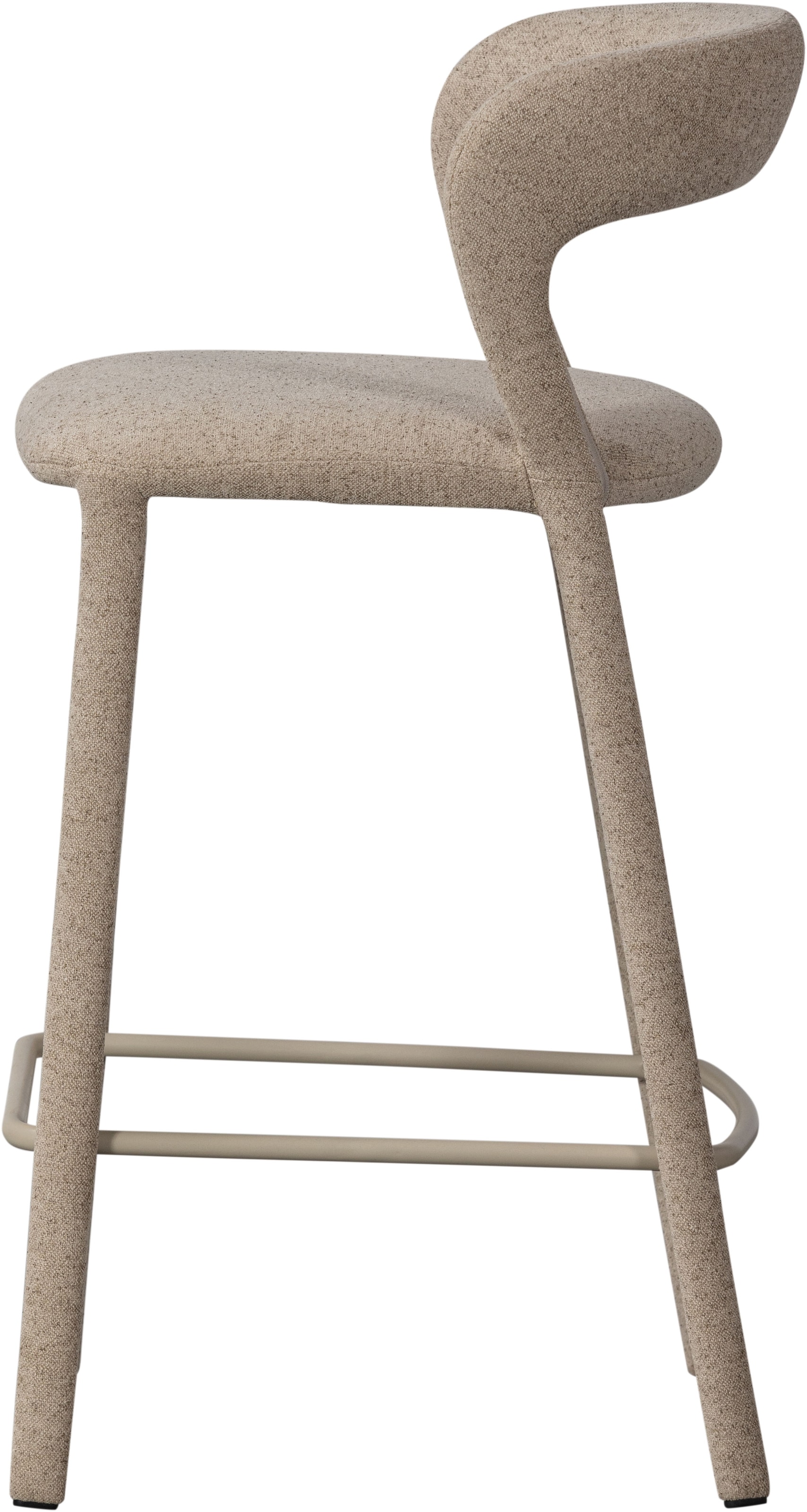 WOOOD Tabouret de bar »Noble mit Fussstütze und vollständig gepolstertem B 48 x T 52 x H 95 cm« revêtement en tissu, capacité 150 kg, haute résistance à l'usure