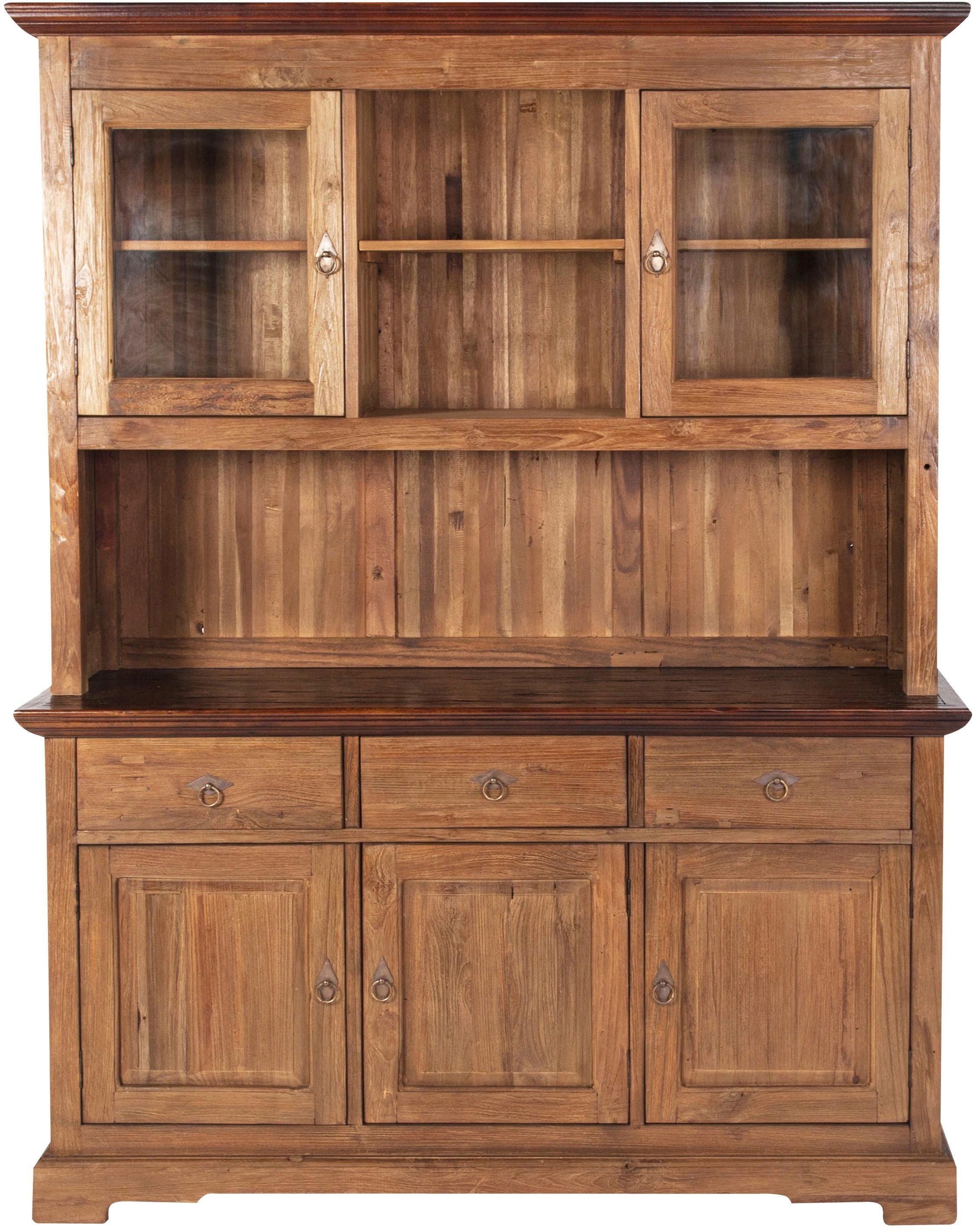 SIT Sideboard »Perth aus recyceltem Teakholz mit 3 Türen & 3 Schubladen« Massives Teakholz mit Stauraum und markanten Metallringen als Griffe
