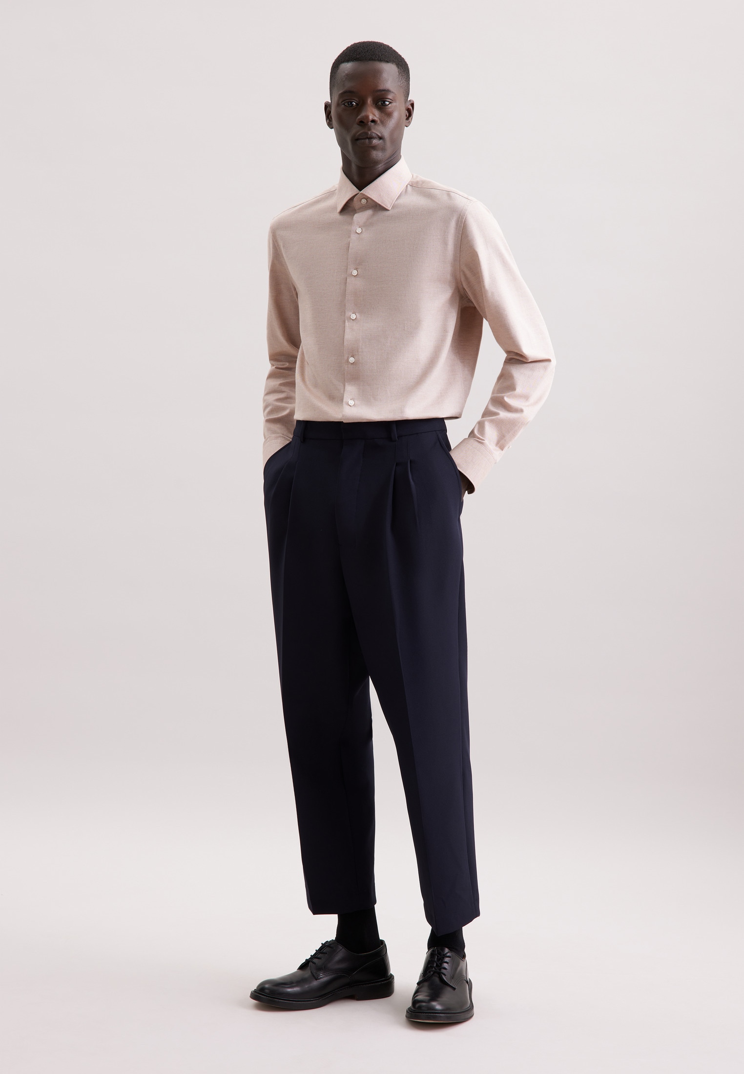 seidensticker Chemise en flanelle »Schwarze Rose« Slim 1/1 Kentkragen Uni