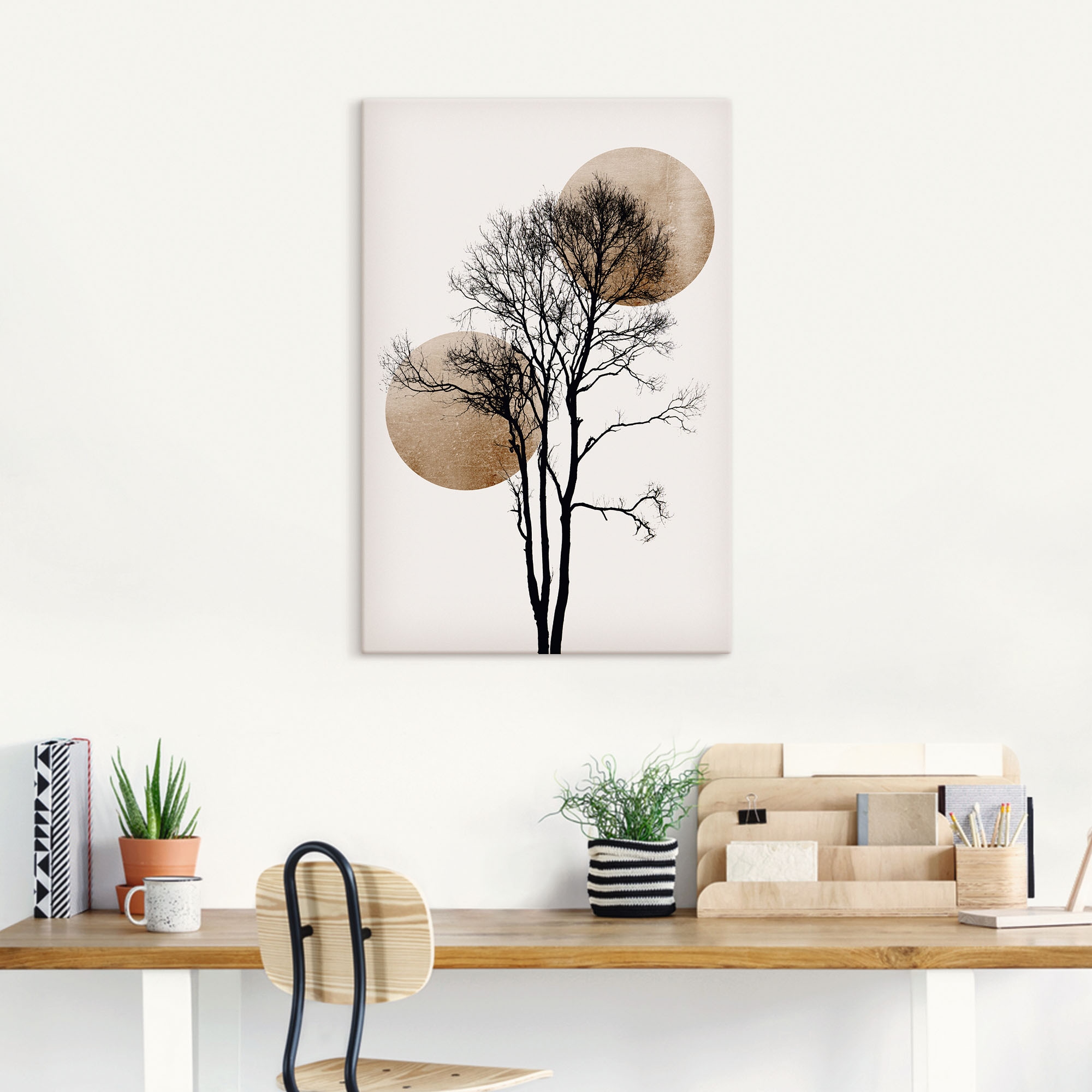 Artland Wandbild »Sonne und Mond versteckt« Baumbilder 1 Stk. tlg. als Alubild, Leinwandbild, Poster in verschied. Grössen