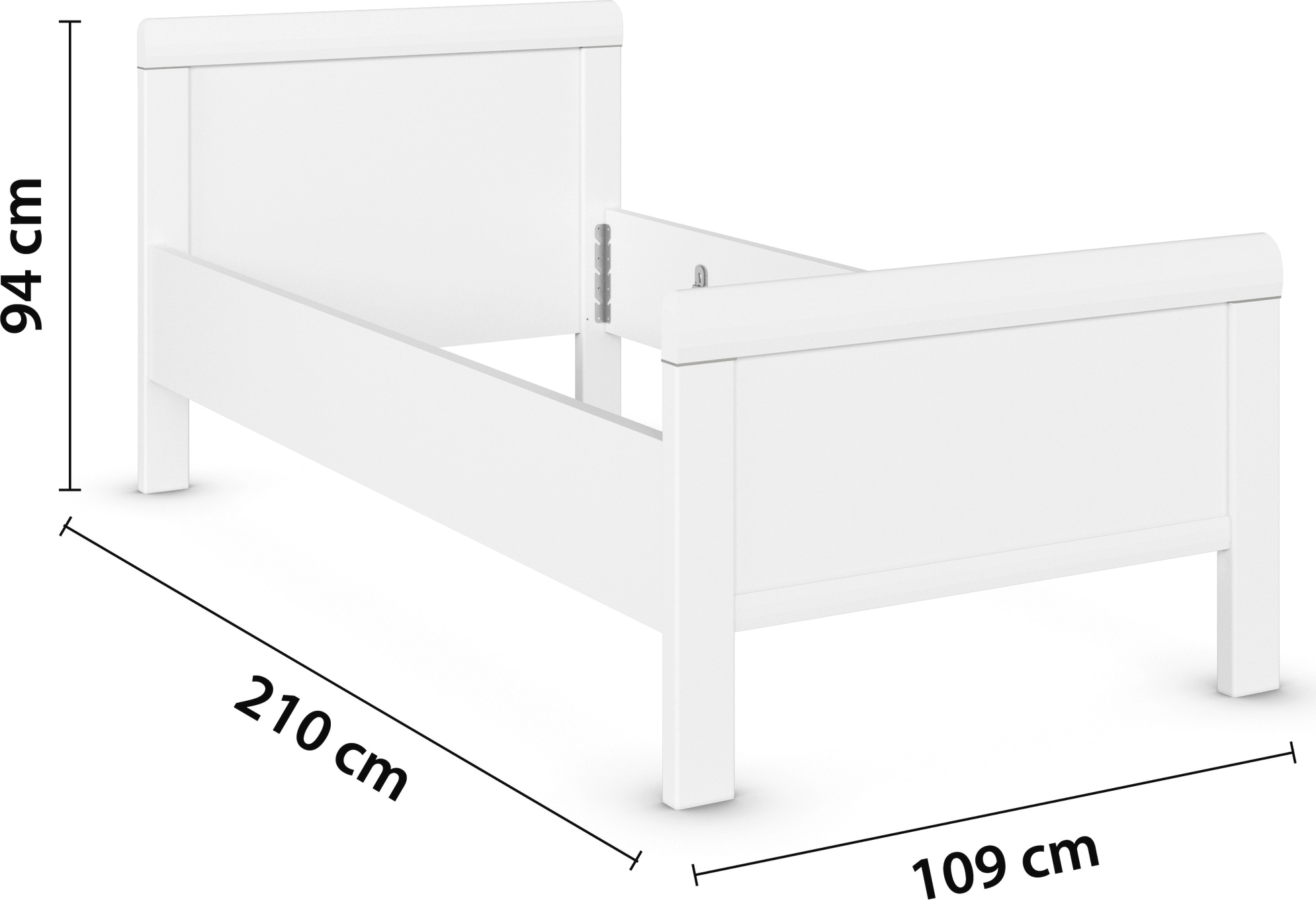 rauch Lit »Bett Einzelbett Stollenbett EVELYN« à hauteur confortable en panneau de bois dans un style élégant MADE IN GERMANY