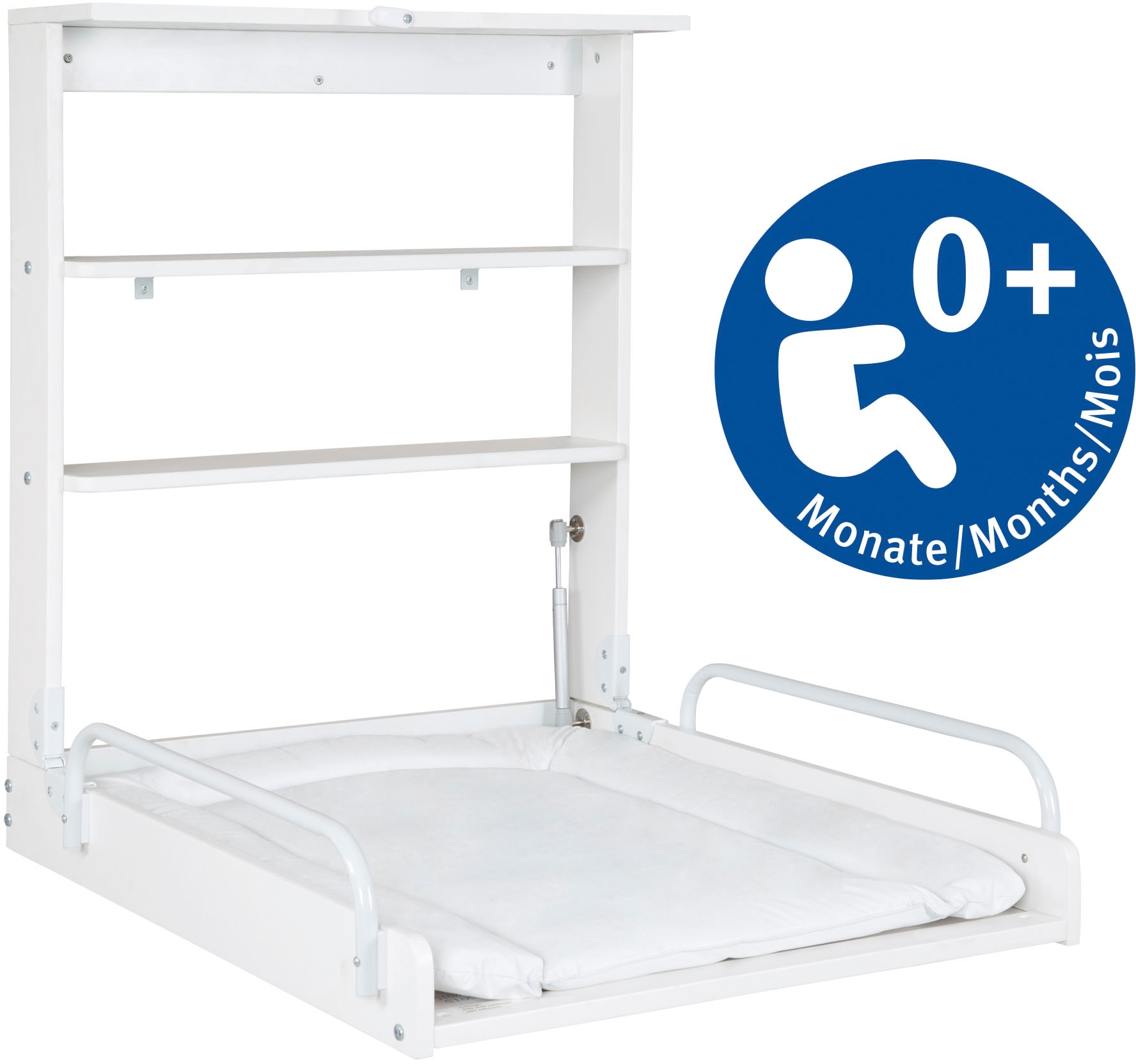 roba® Étagère à langer »Wandwickelregal klappbar, inkl. Wickelunterlage Vogeltanz« bis 15 kilos zur Montage an die Wand 67 cm