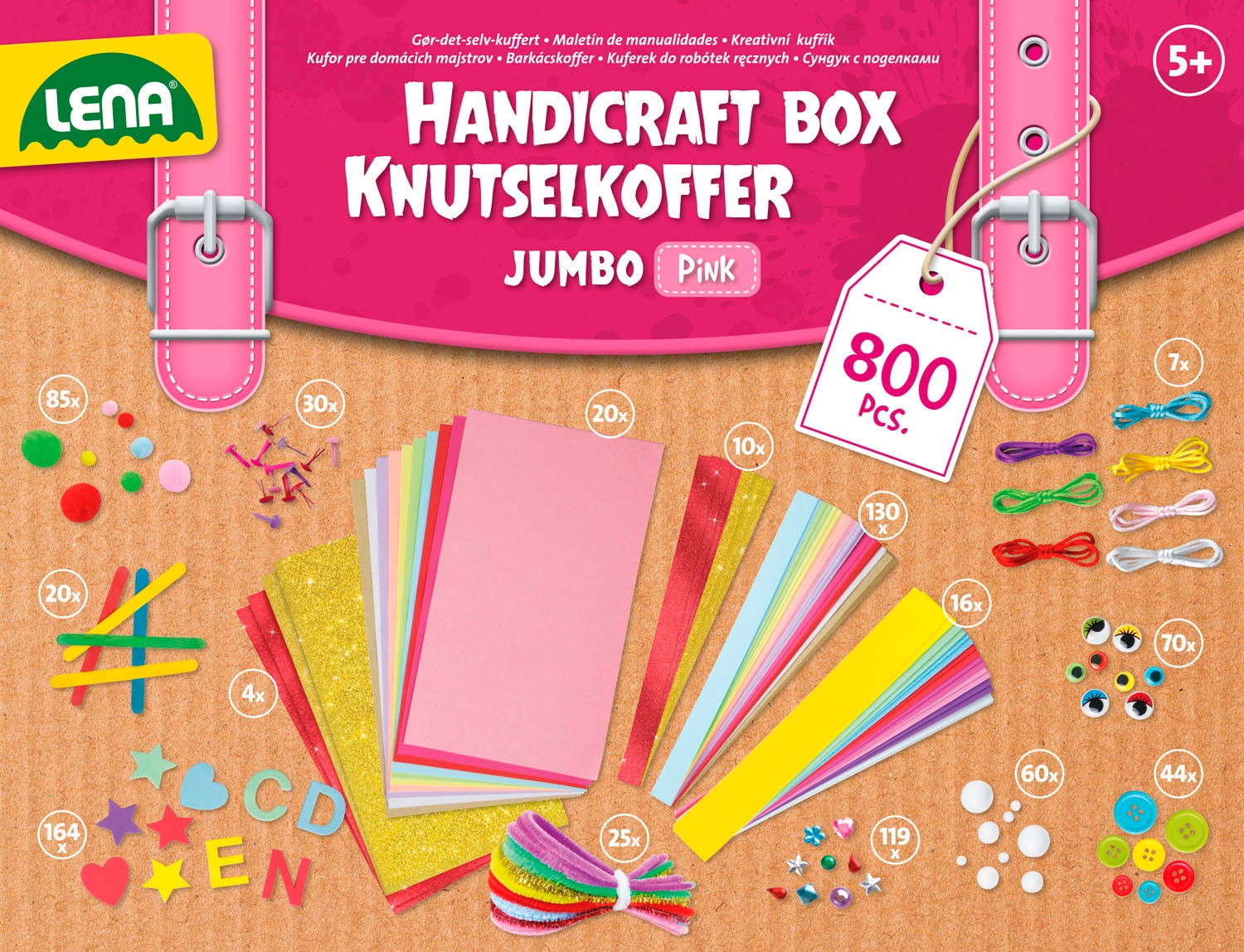 Lena® Kreativset »Bastelkoffer Jumbo, pink«