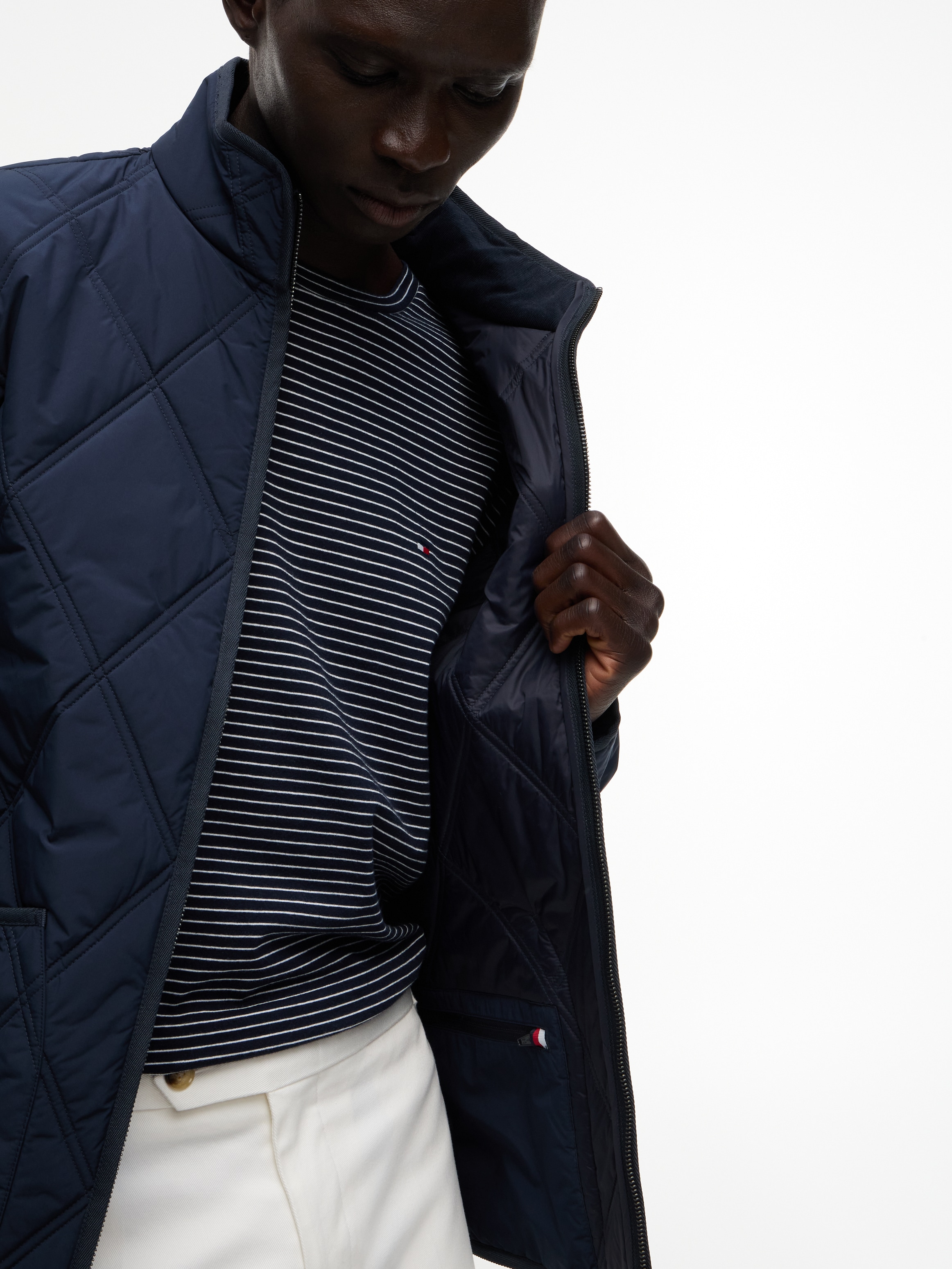 Tommy Hilfiger Veste matelassée »DIAMOND QUILT« avec piqûres losanges et fermeture éclair